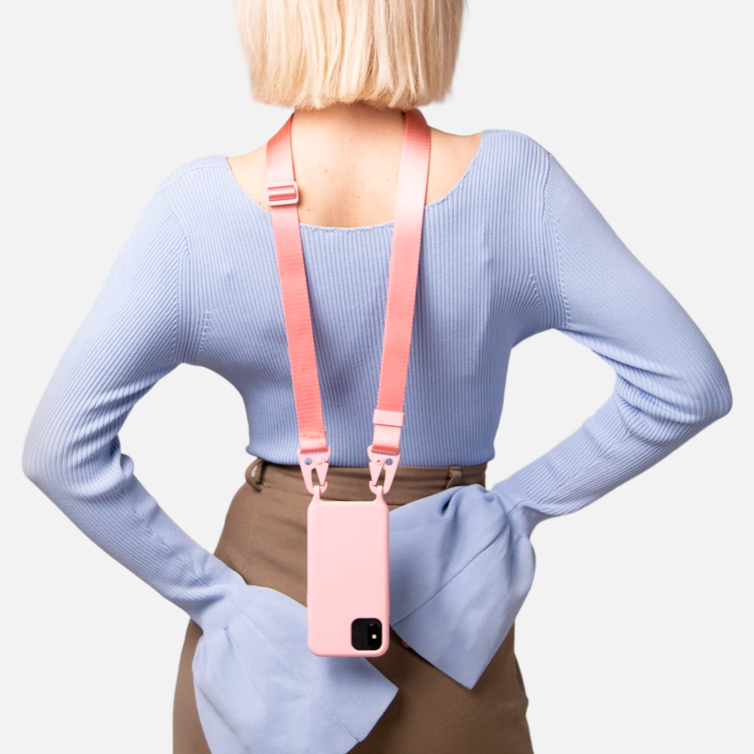 Coque Silicone Dusty Pink + Lanière