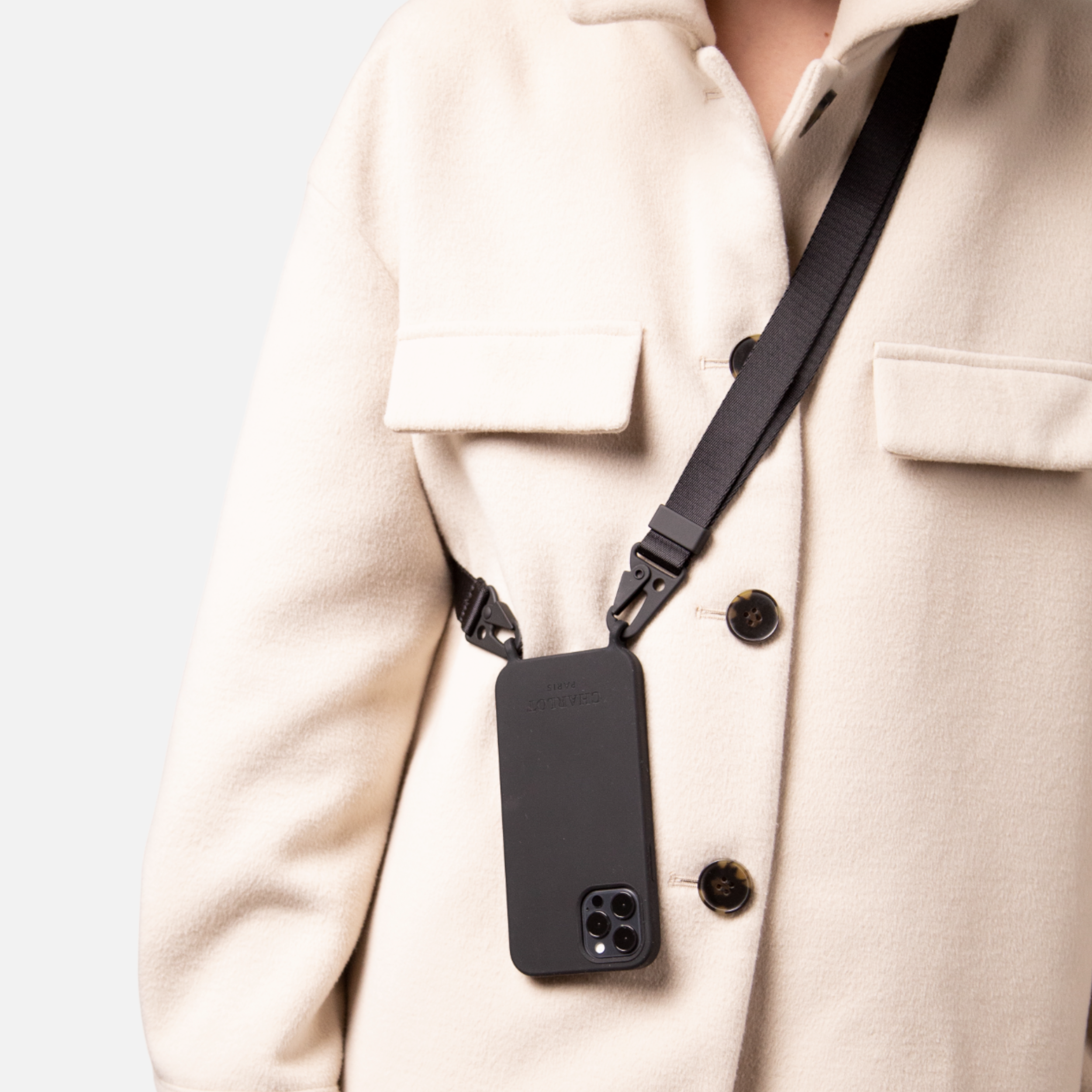 Black Silicone Case + Lanyard