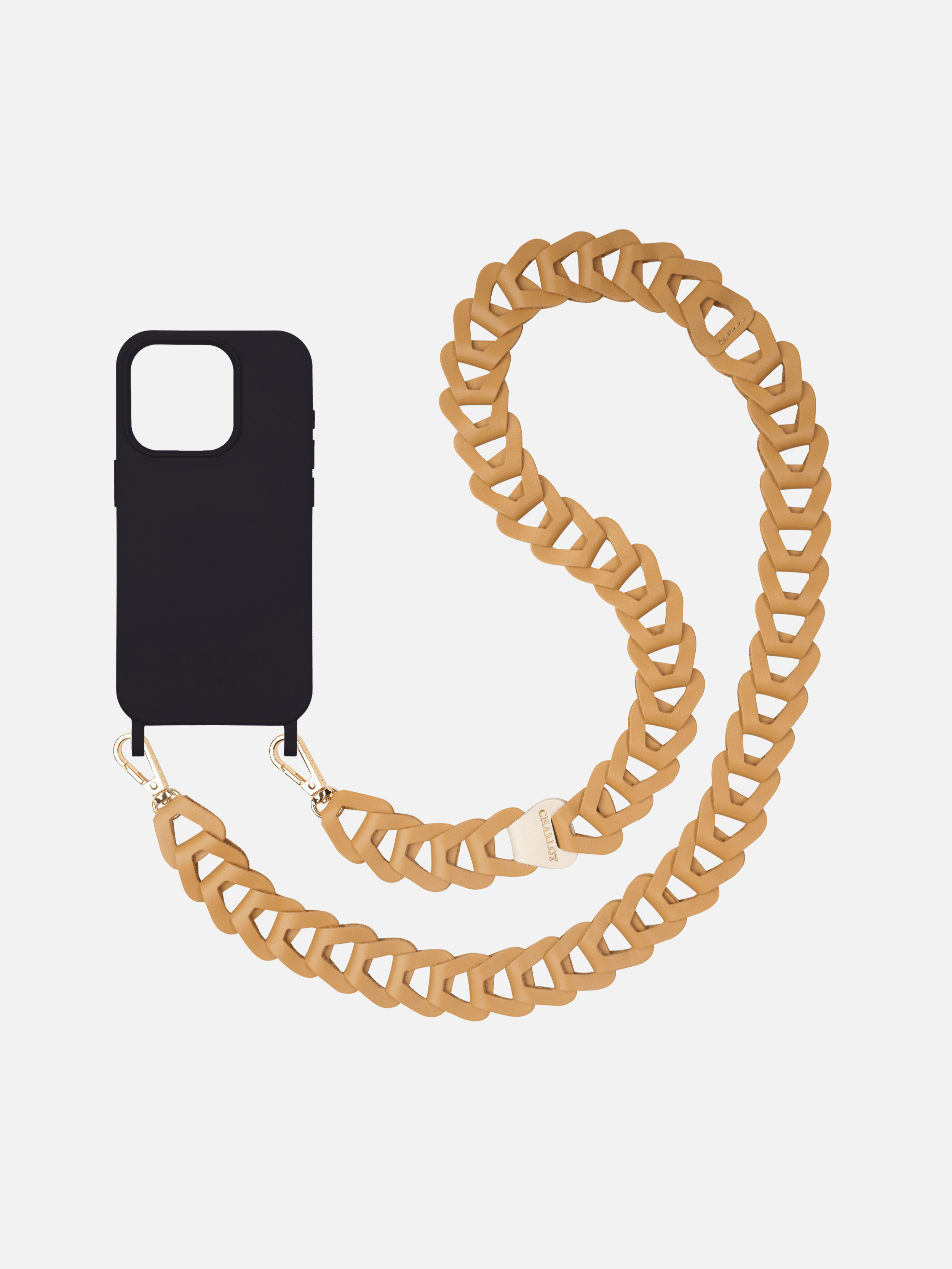 Coque Noir + Mel Cuir Long Camel