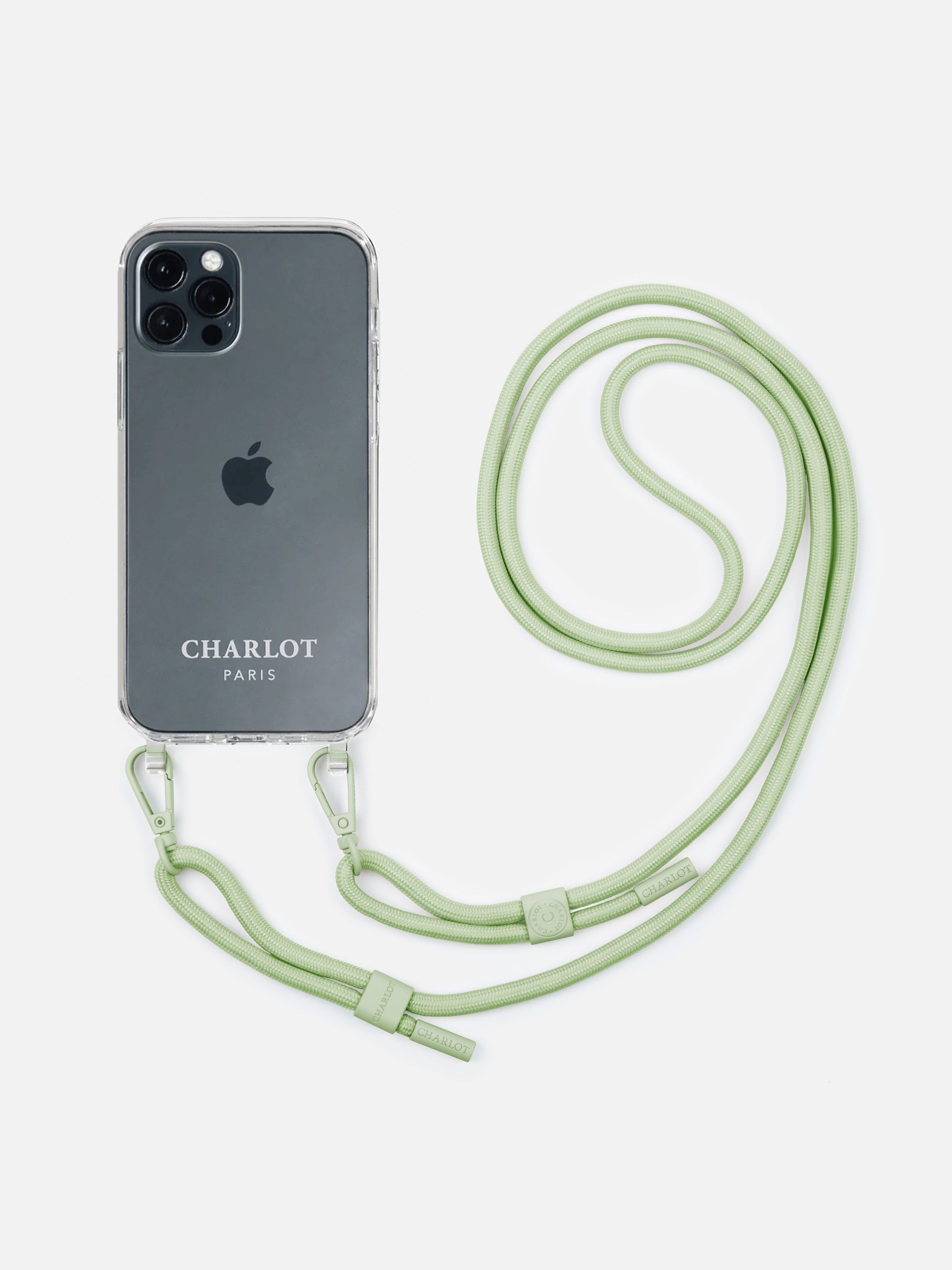 Coque Clear + Cordon Sauge