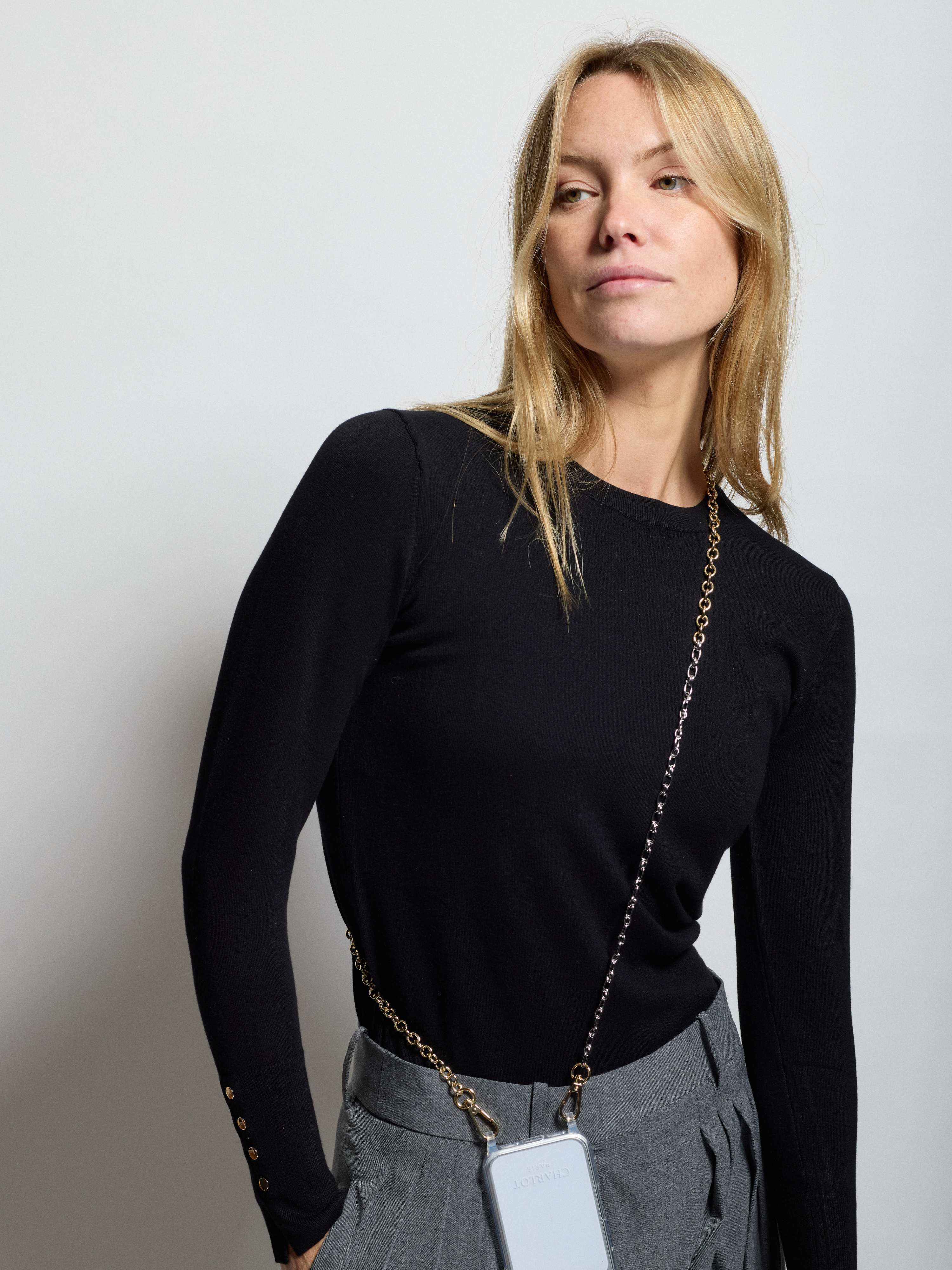 Coque Clear + Chaîne Julia Argent / Doré