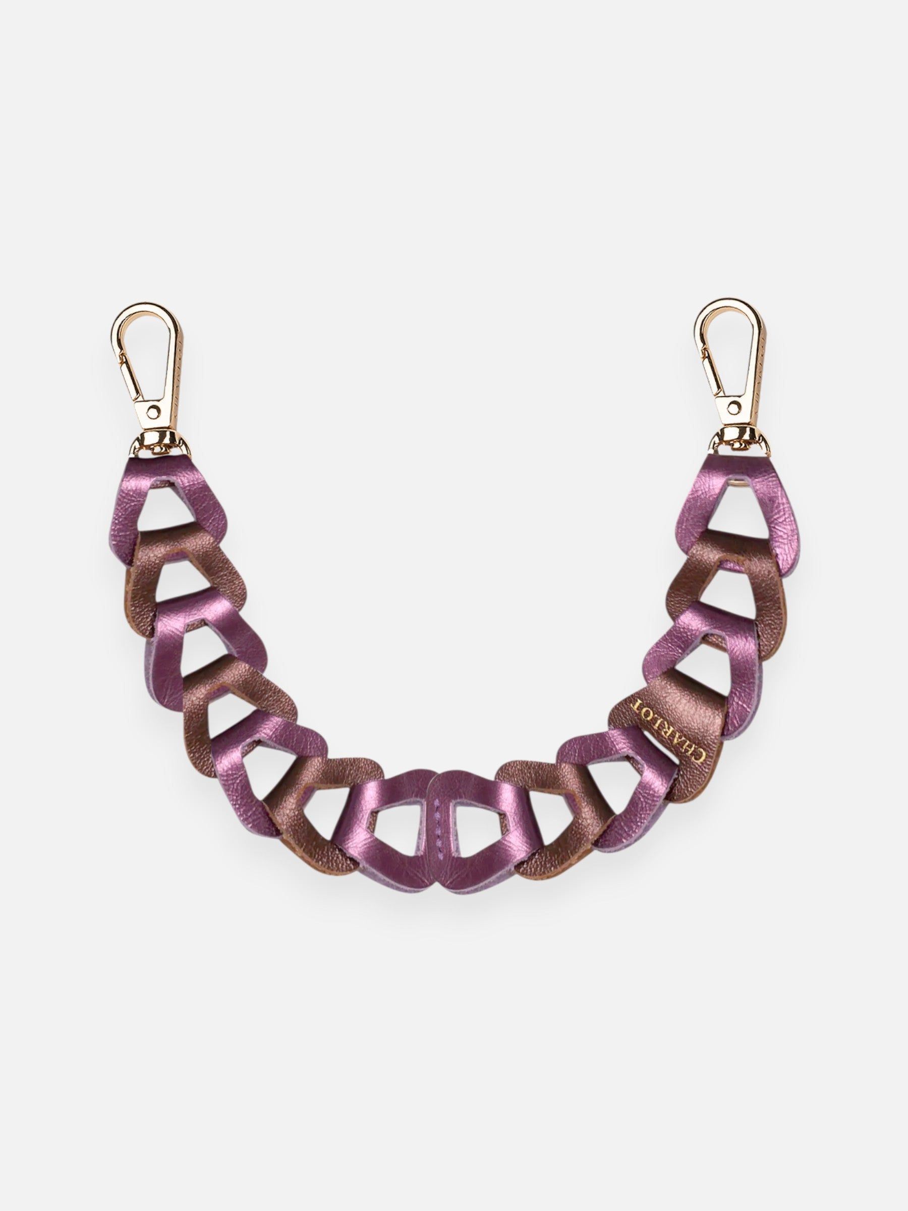 Mel Cuir Irisé Court Aubergine