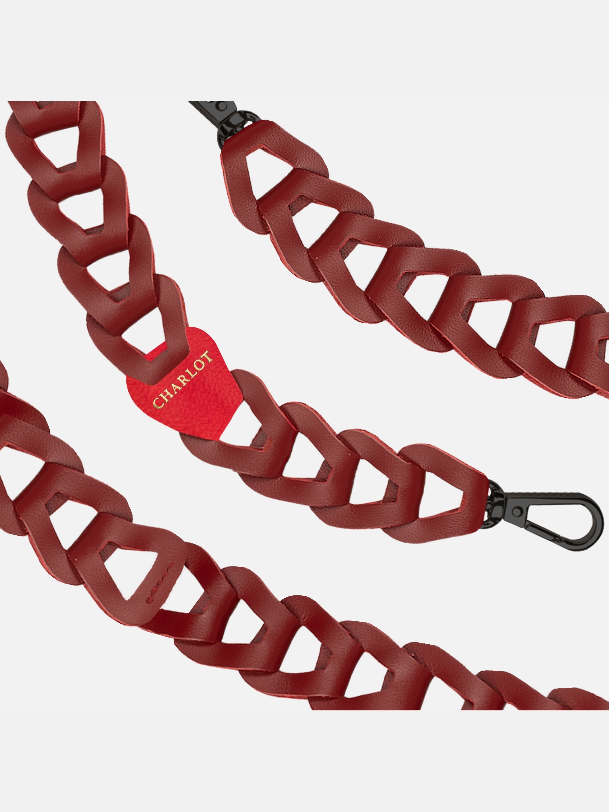 Custodia trasparente + Mel Long in pelle bordeaux