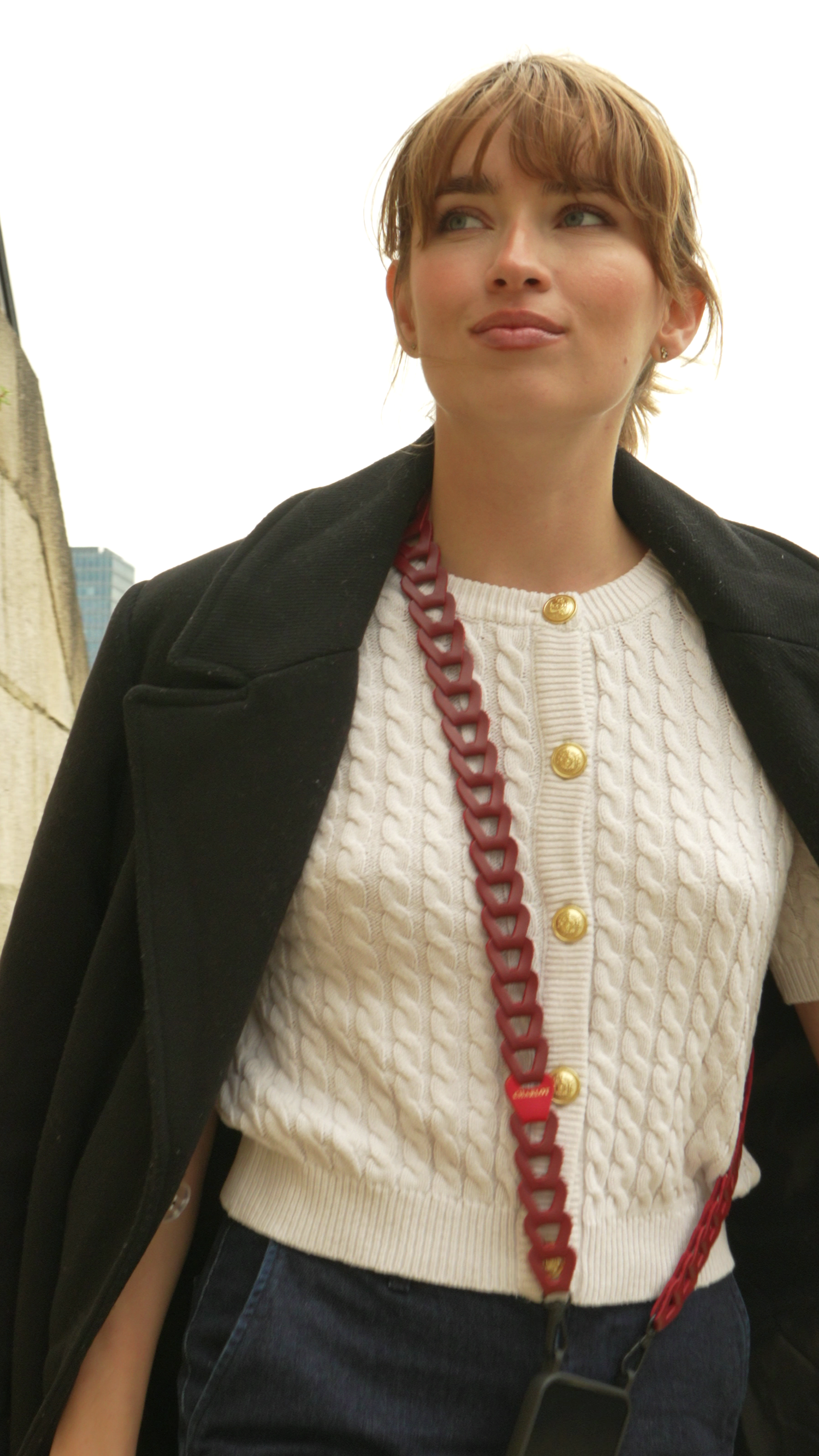 Custodia trasparente + Mel Long in pelle bordeaux