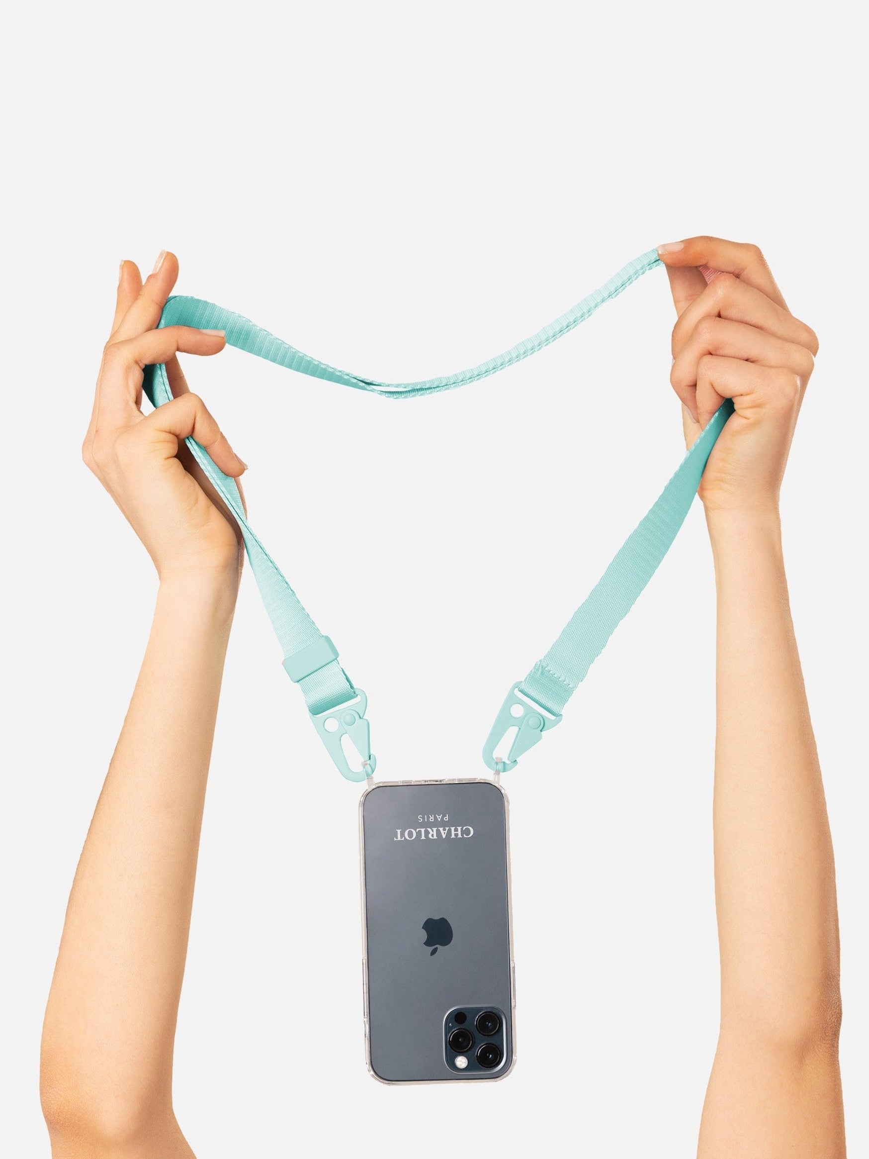 Coque Clear + Lanière Mint