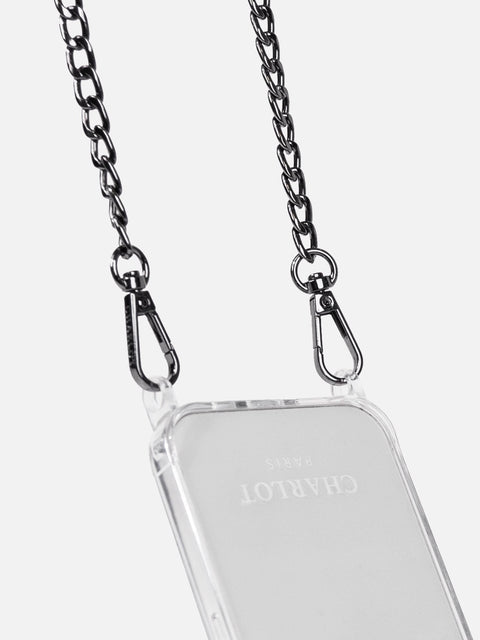 Coque Clear + Chaîne Joy Noire