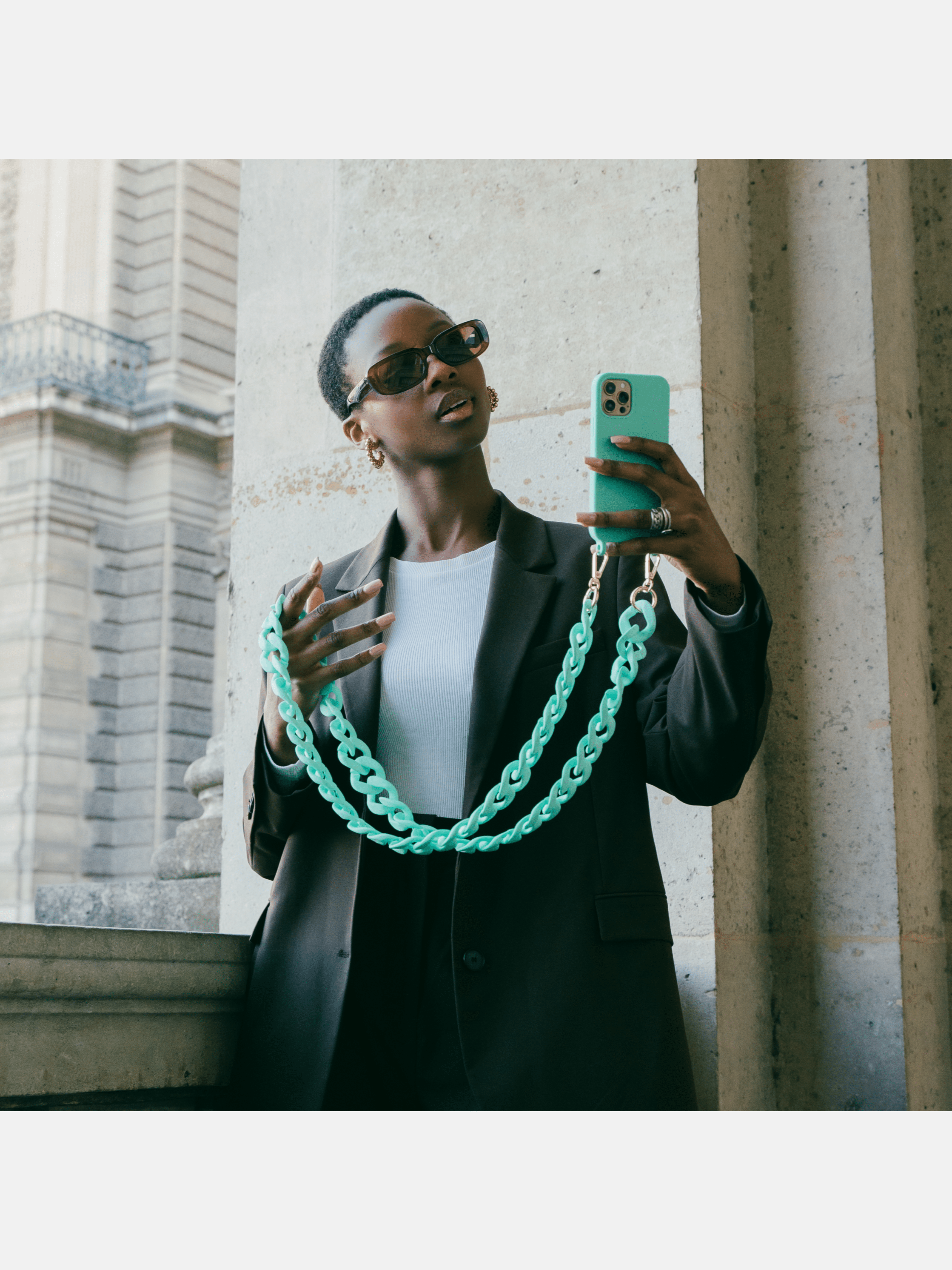 Mint Silicone Case + Ella Fine Chain