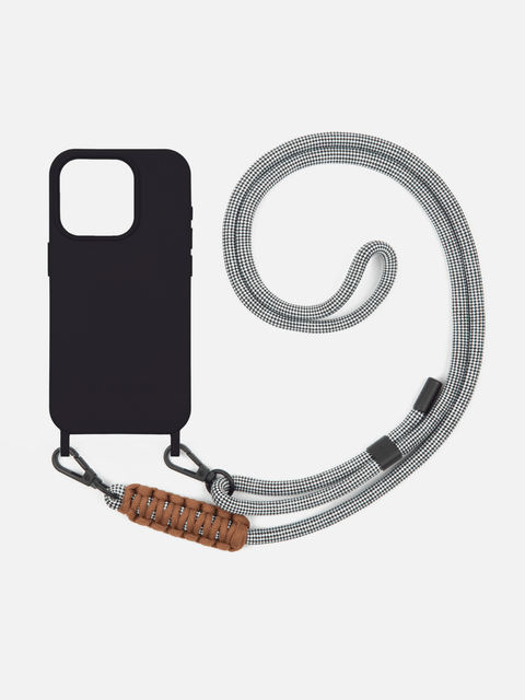 Coque MagSafe Noir + Cordon Elie Vichy