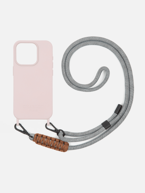 Coque MagSafe Powder Pink + Cordon Elie Vichy