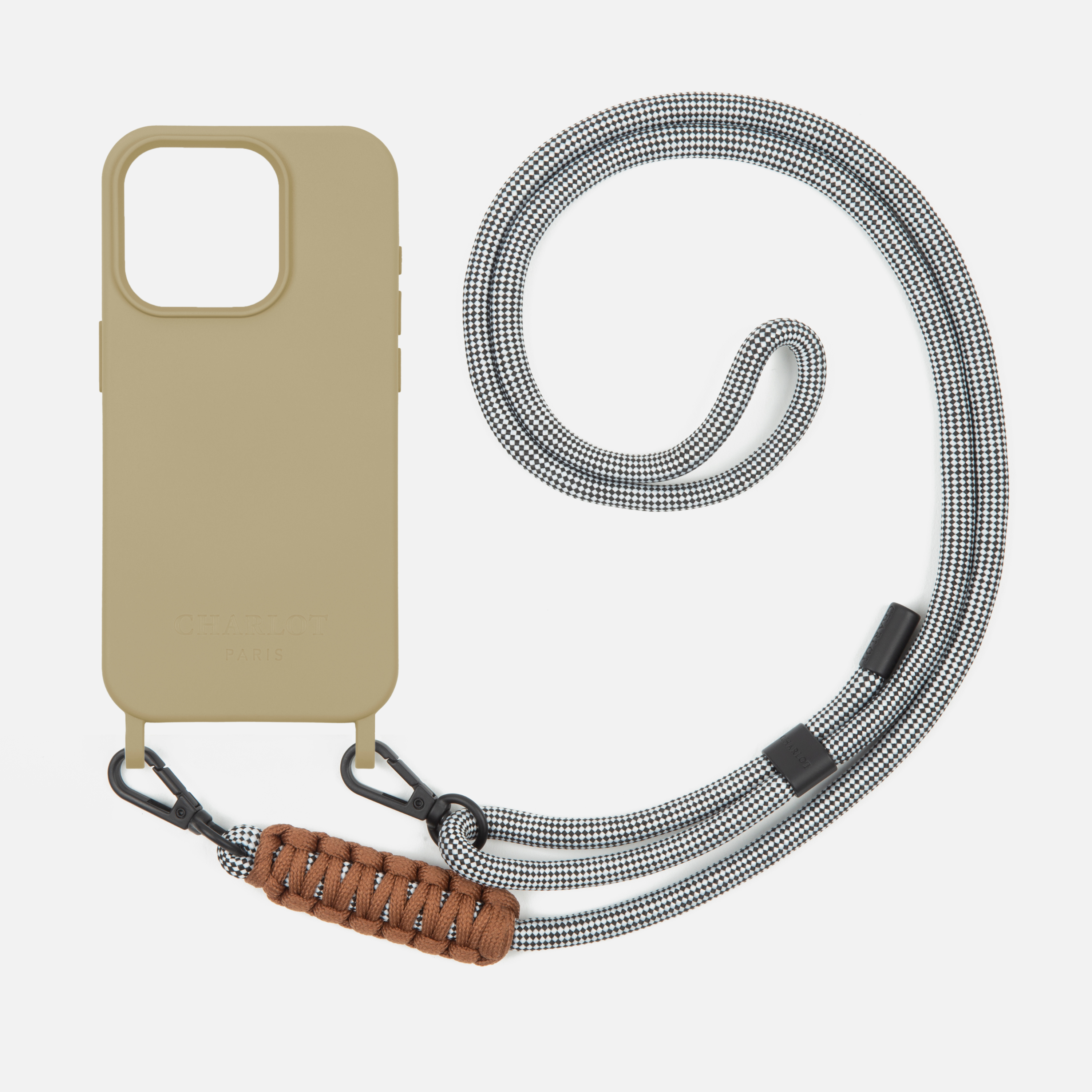 Coque Taupe + Cordon Elie Vichy