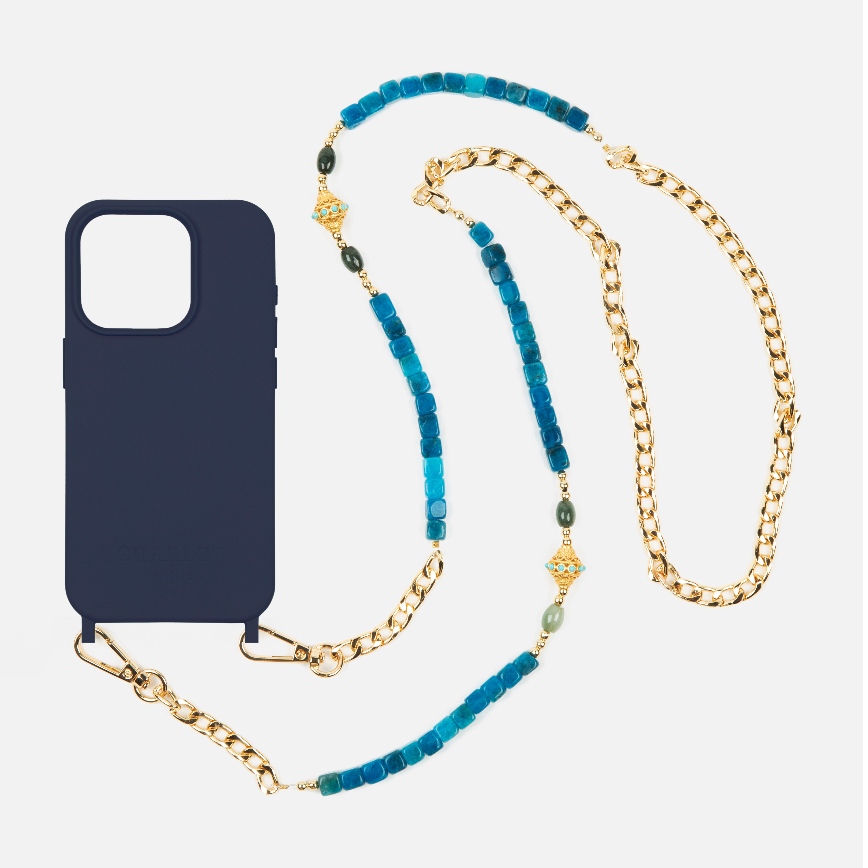 Conchiglia blu navy + catena per collana JUHU Azur