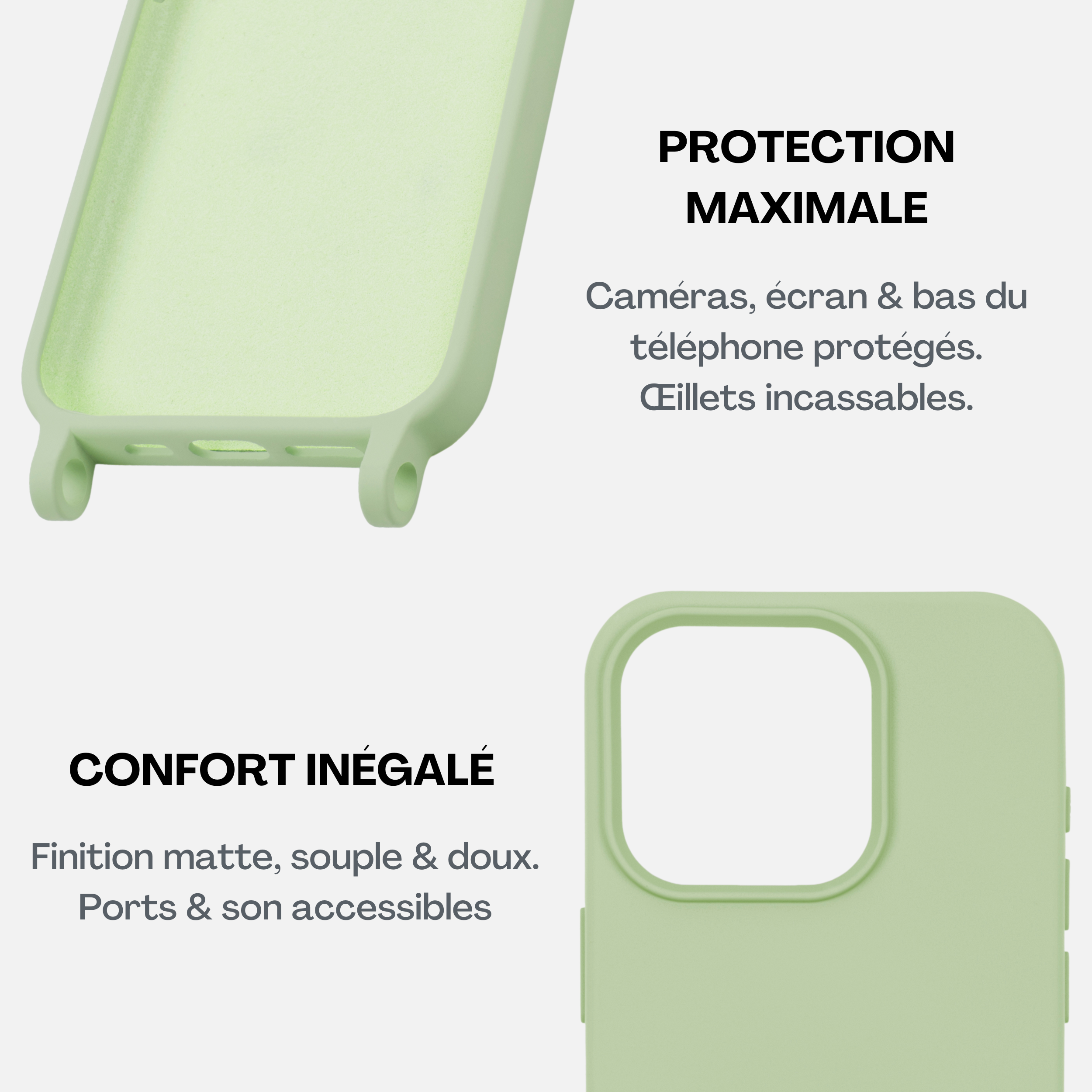 Coque + Cordon Sauge