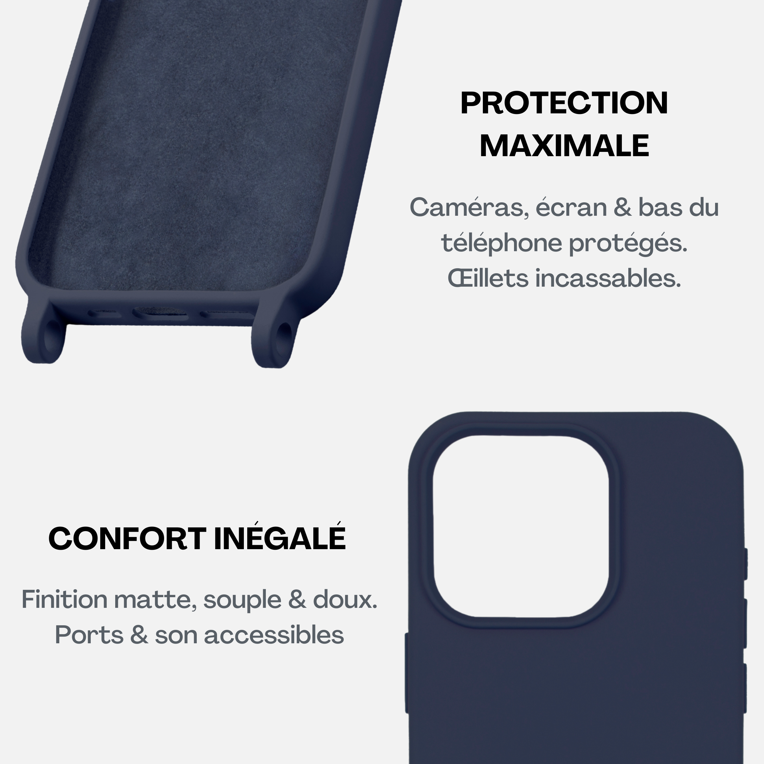 Coque Navy + Cordon Signature Pride