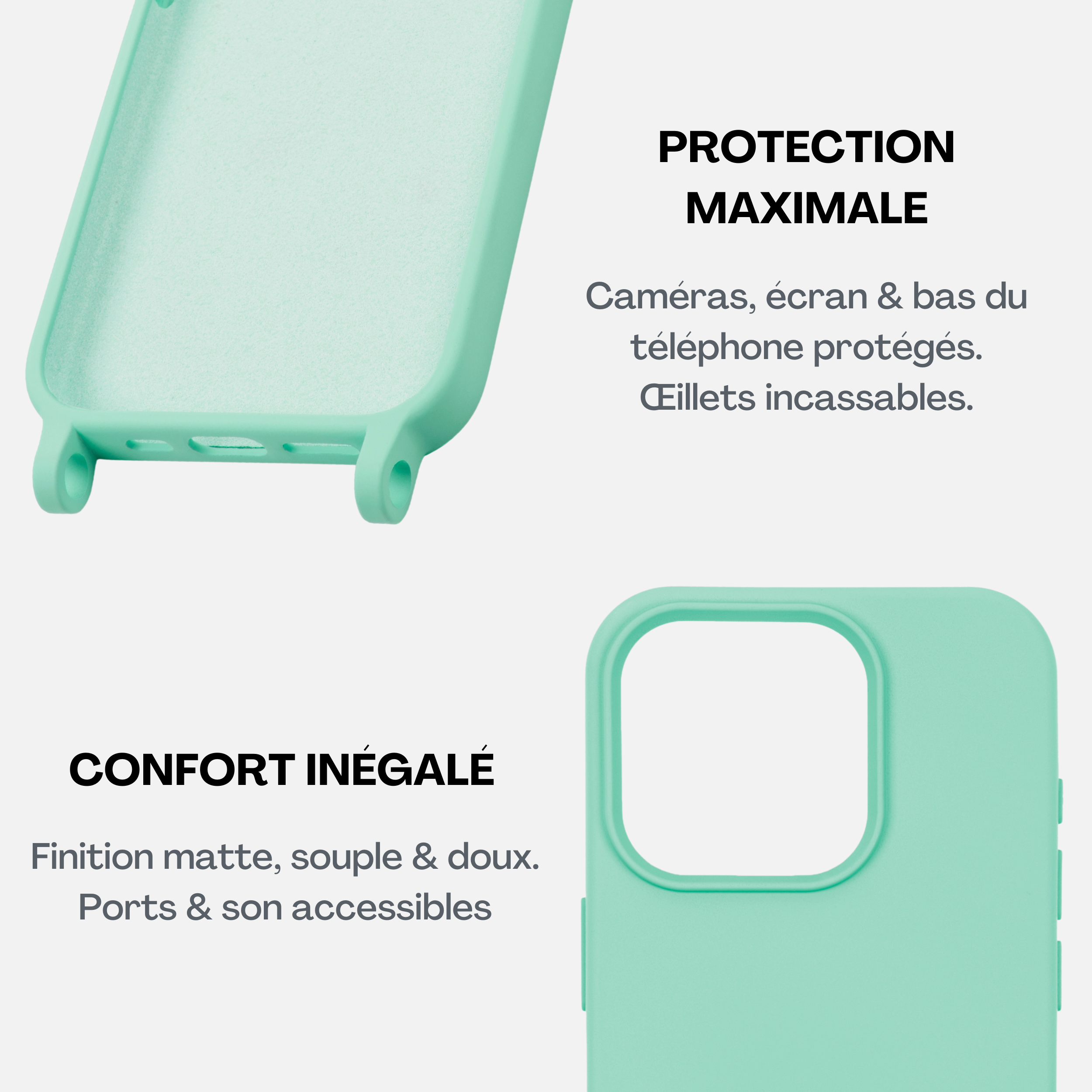 Coque Mint + Chaîne Collier JUHU Court Azur