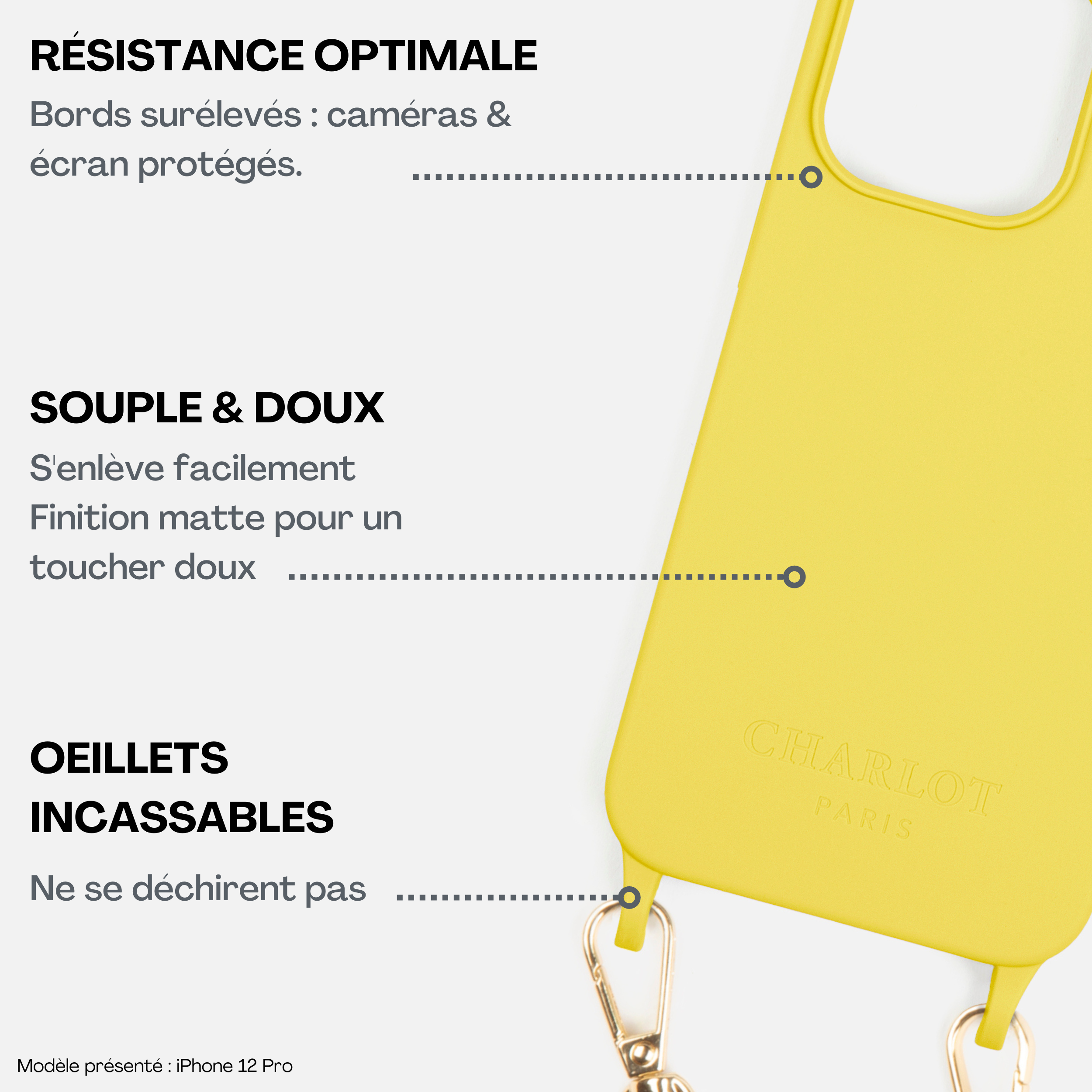 Coque Silicone Lemon + Chaîne Ella