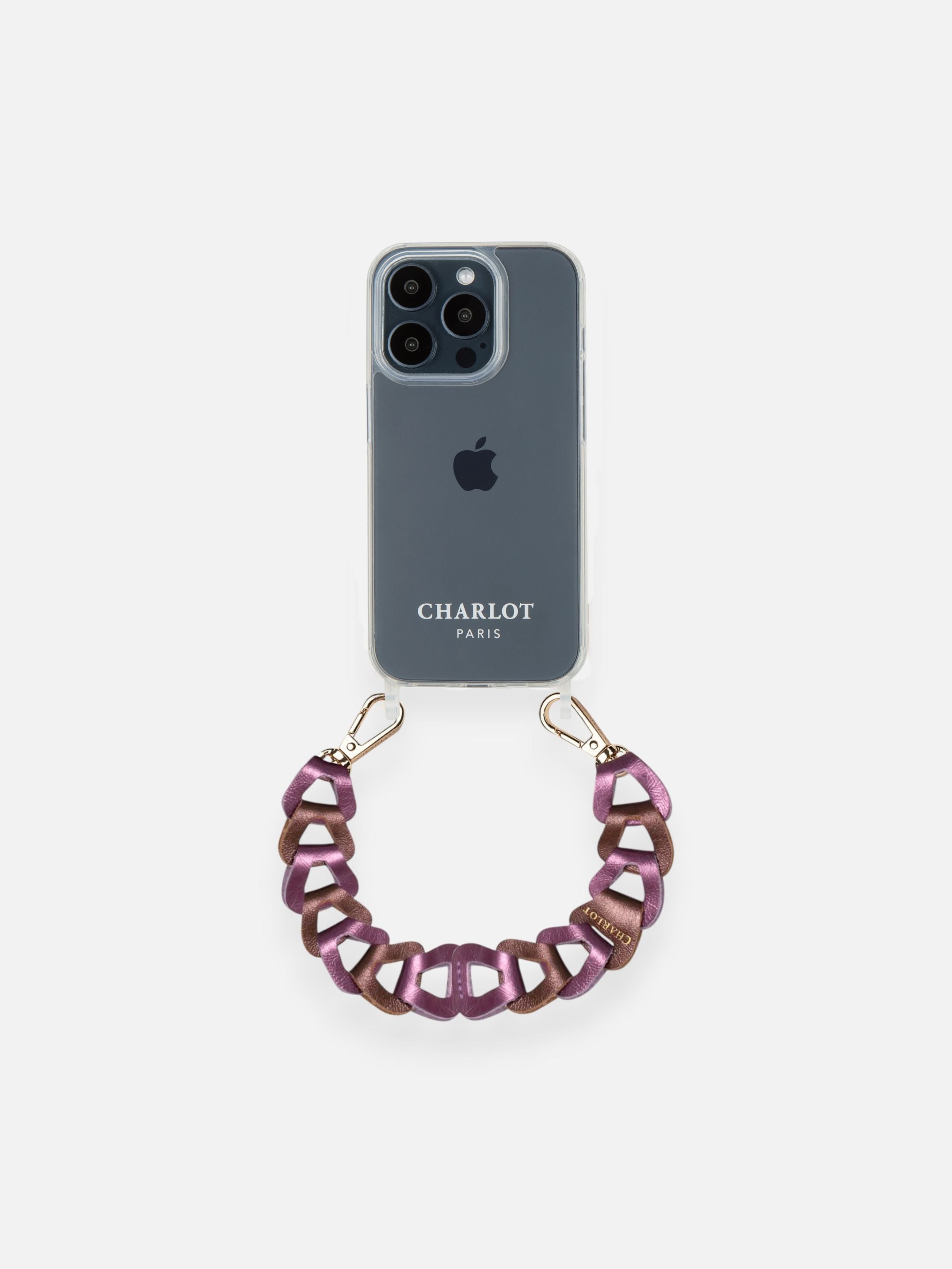 Mel Iridescent Leather Short Aubergine