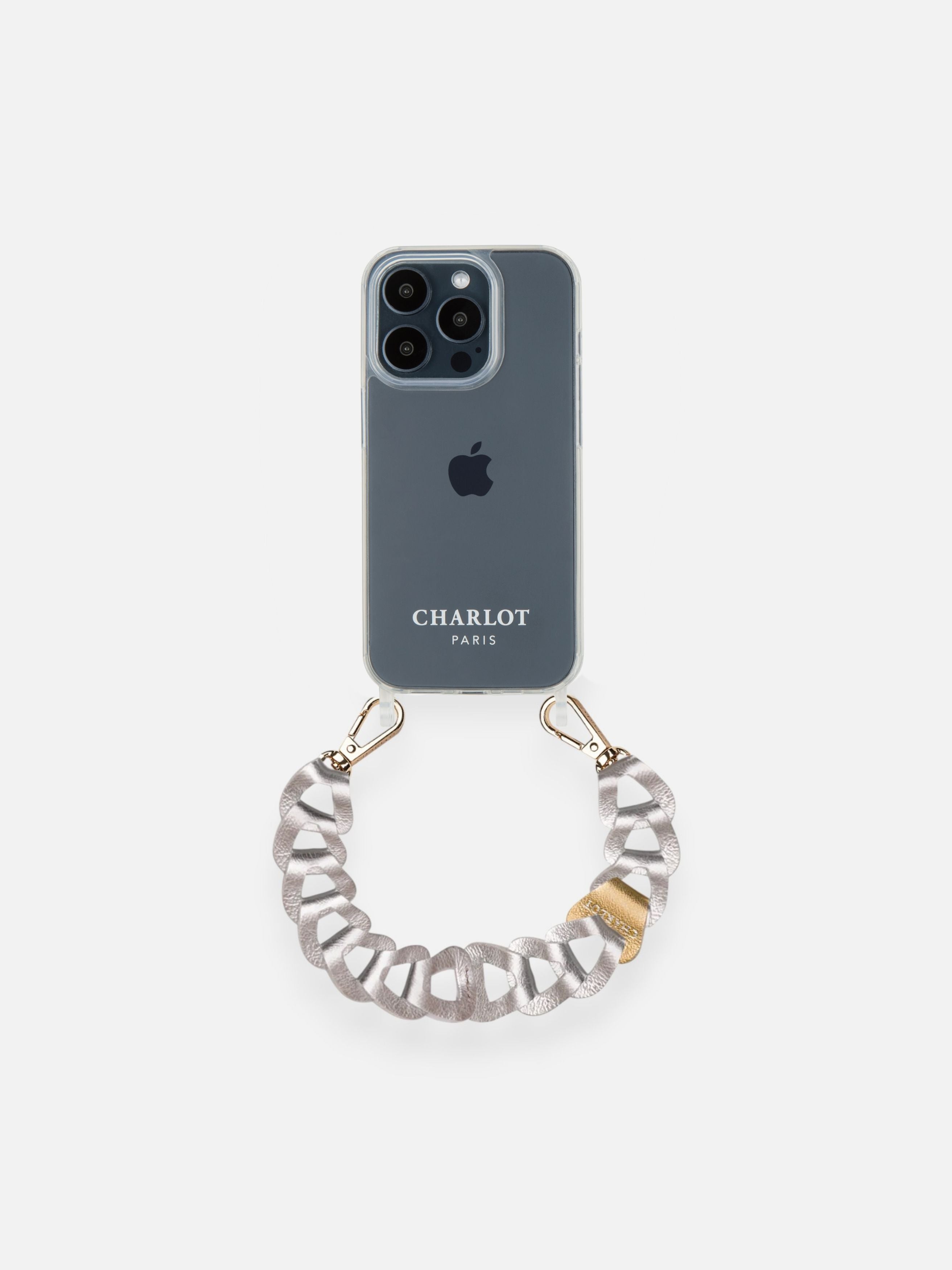 Mel Cuir Irisé Court Chrome