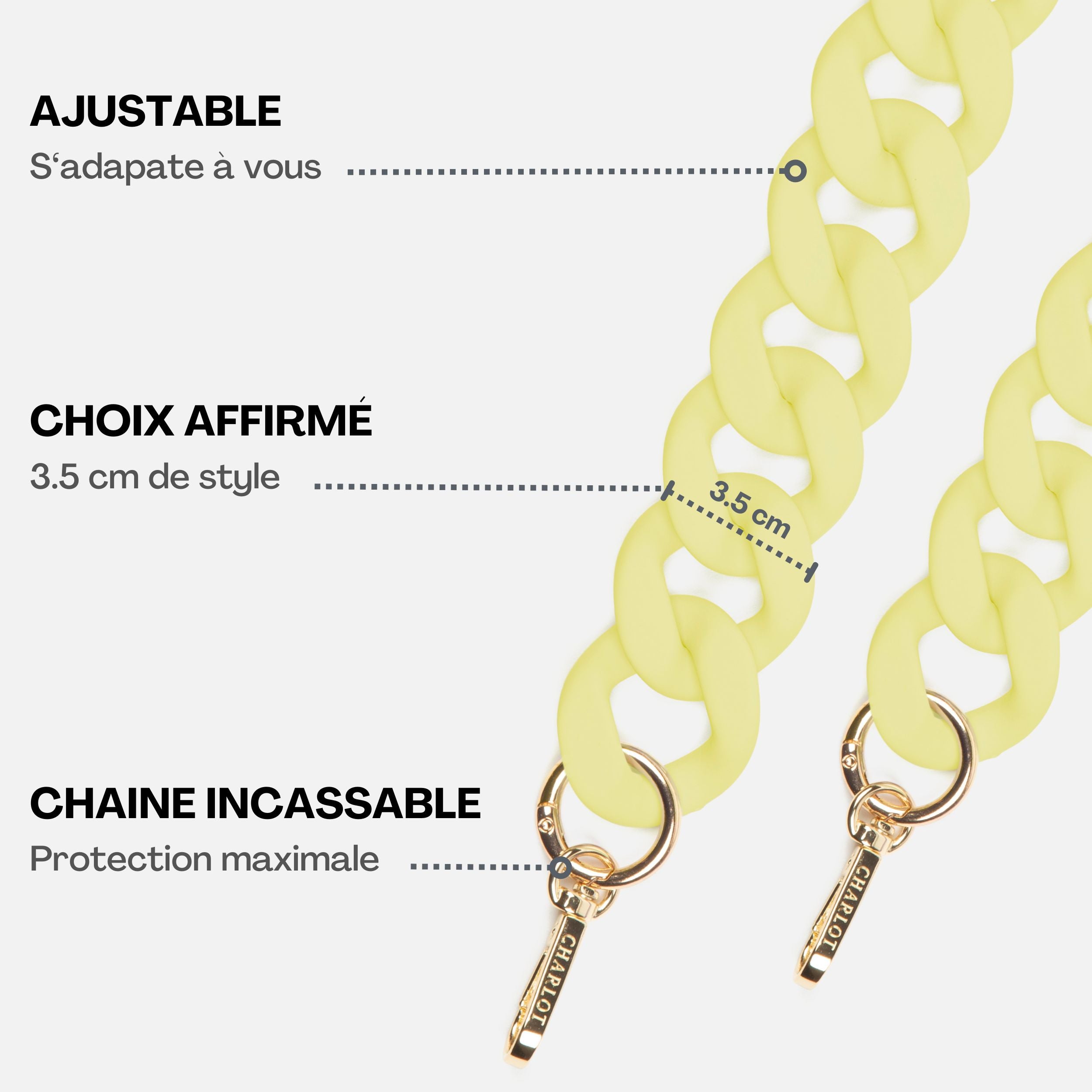 Case Clear + Lemon Acrylic Chain