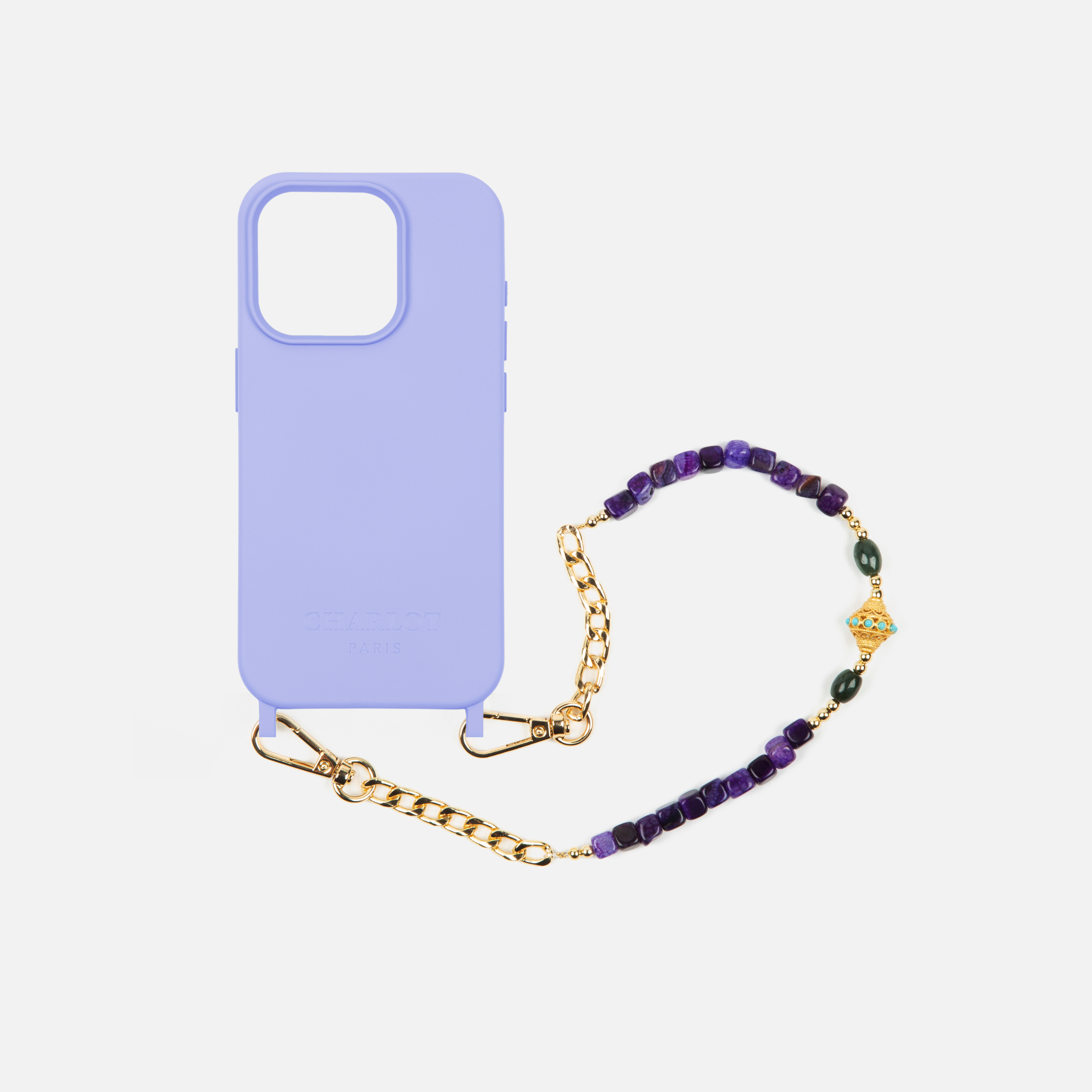 Conchiglia di lavanda + collana corta JUHU con iris