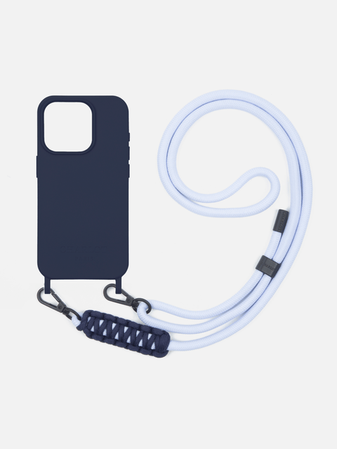 Coque MagSafe Navy Blue + Cordon Elie Lavender