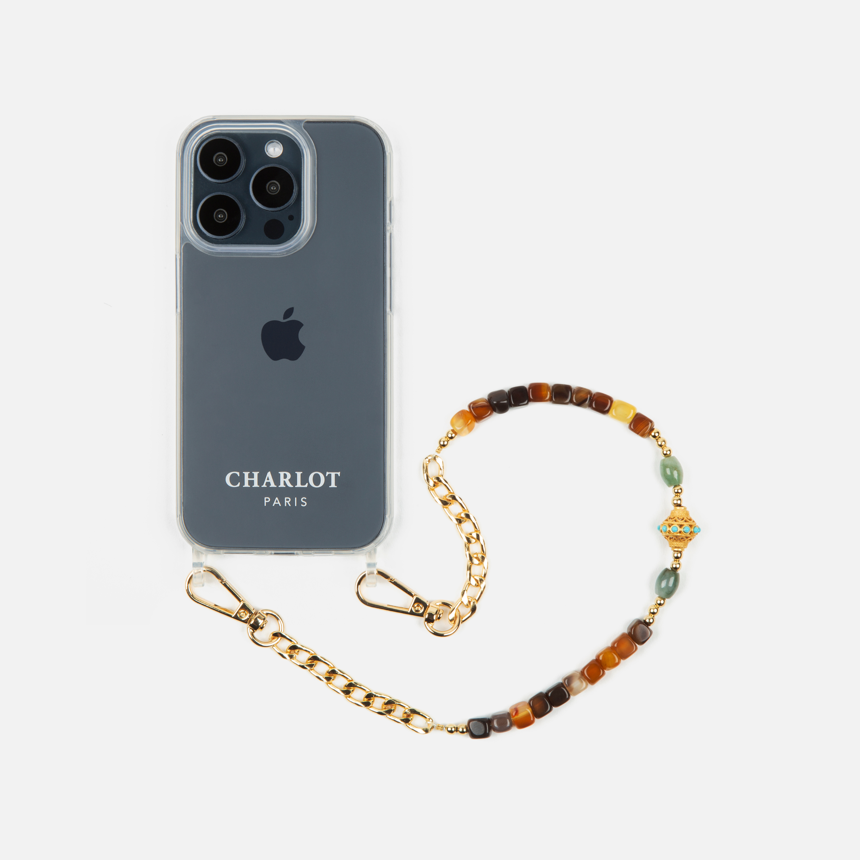 Coque Clear + Chaîne Collier JUHU Court Terra