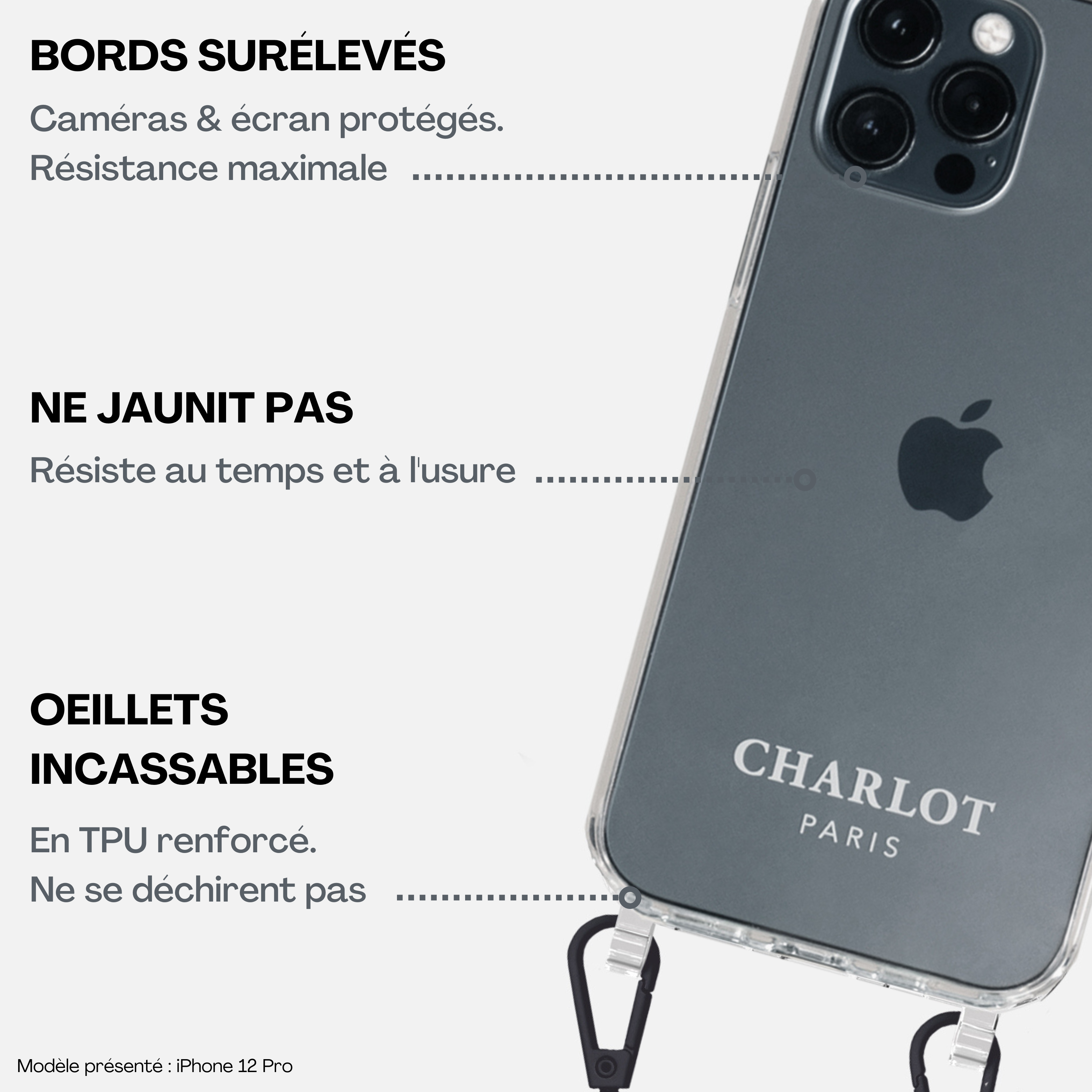 Case Clear + Cord Black 