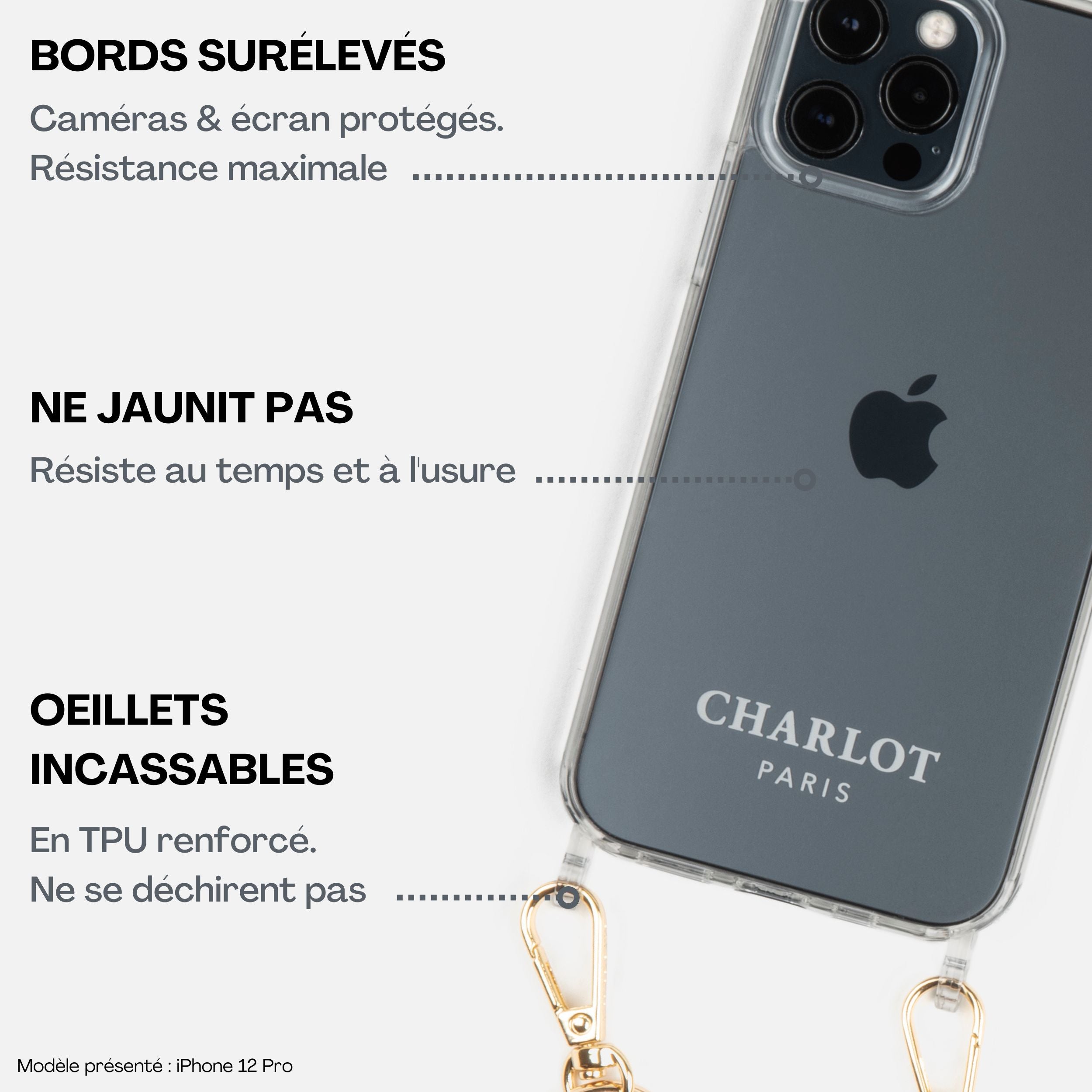 Coque Clear + Chaîne Ella Fine Lavander