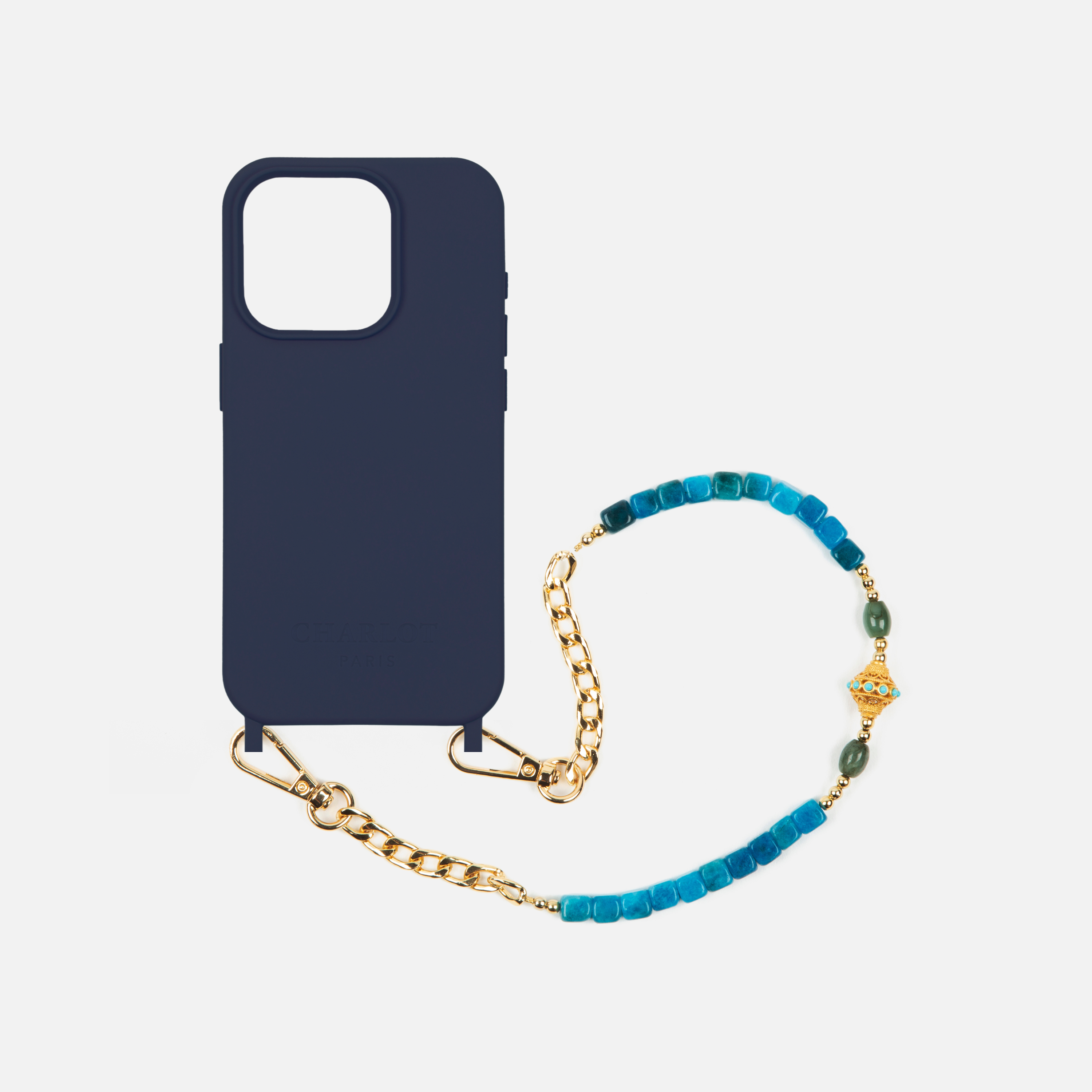 Conchiglia blu navy + catena per collana JUHU Court Azur
