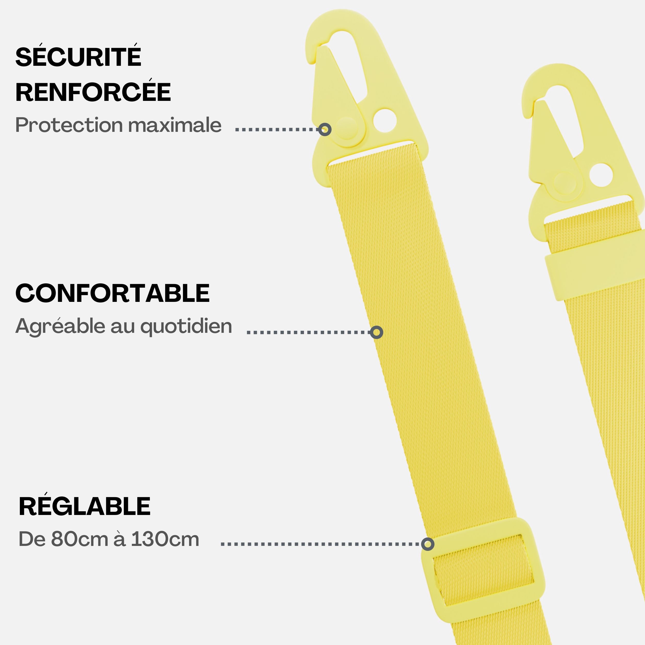 Coque Clear + Lanière Lemon