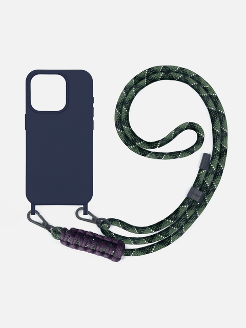 Coque MagSafe Navy Blue + Cordon Elie Forest