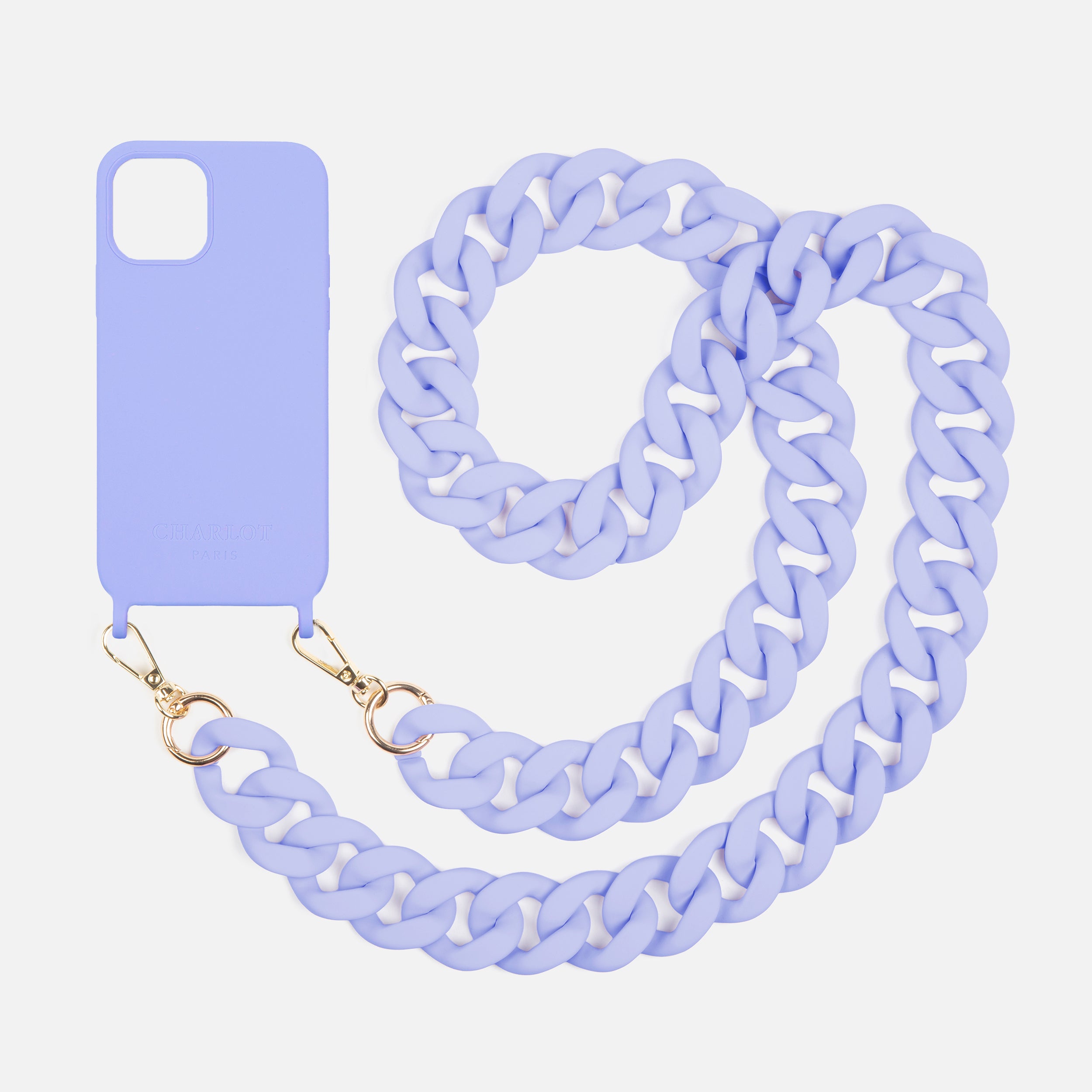 Coque Silicone Lavender + Chaîne Ella