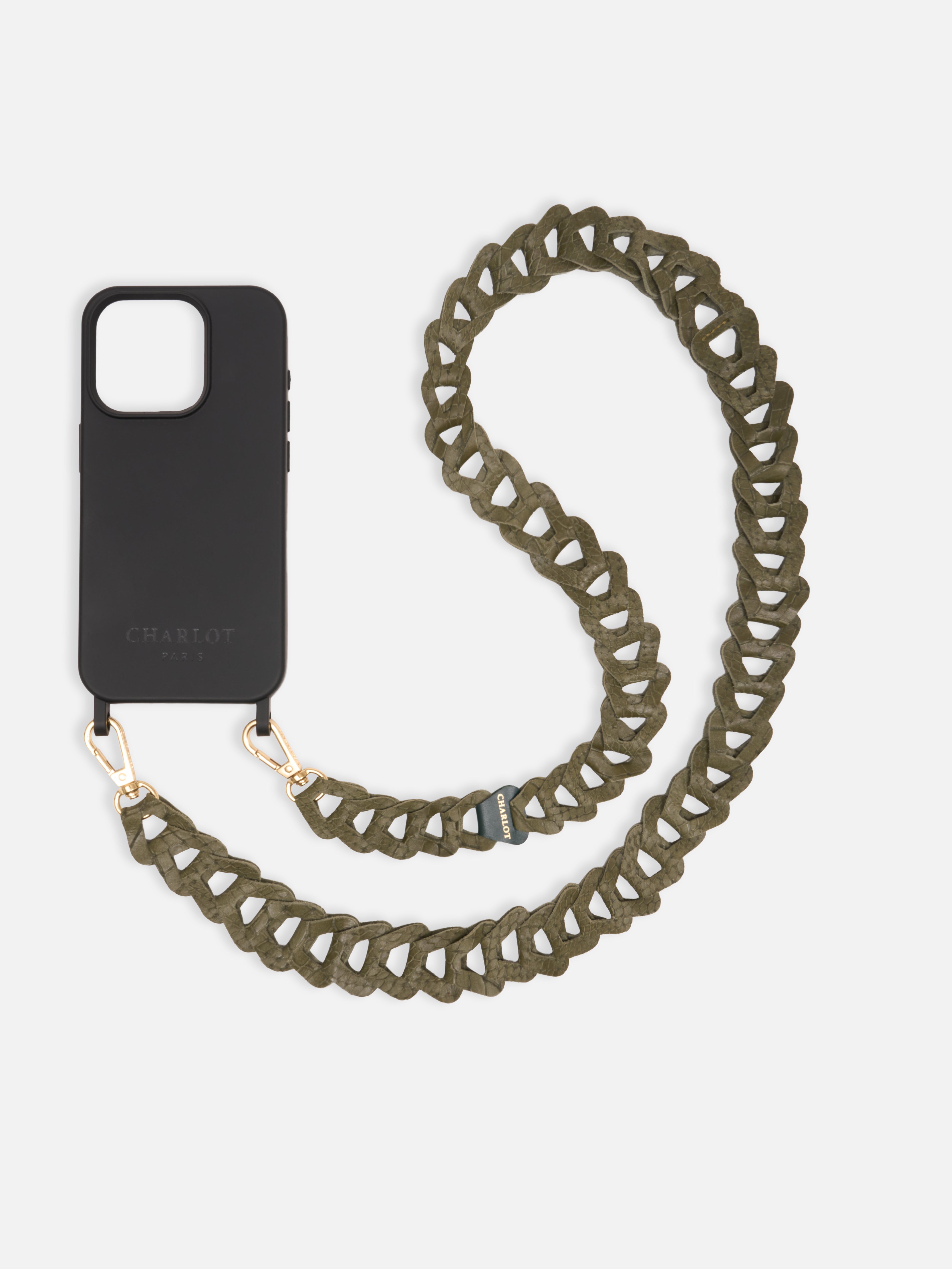 Mel Long Cuir Reptile Sauge