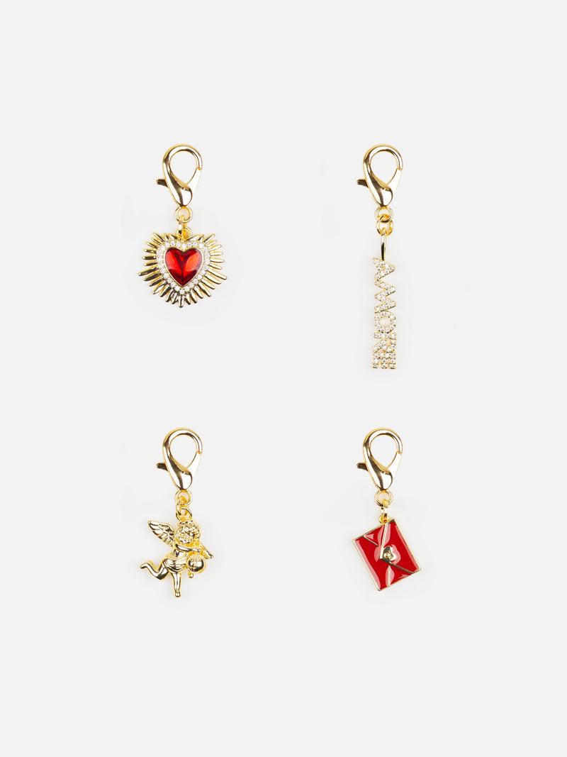 Pack of 4 Gold Charms - Love