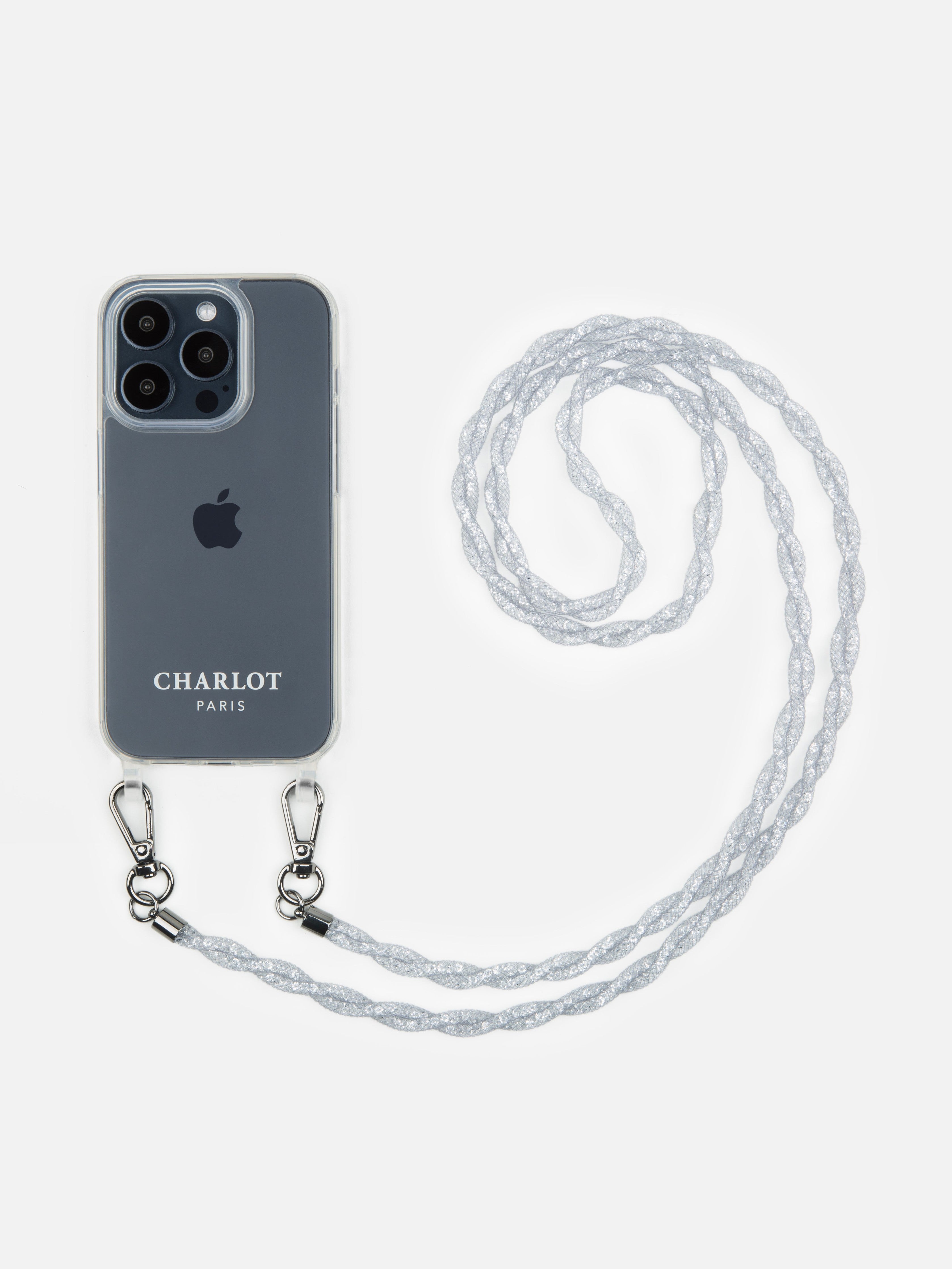 Coque Clear + Mia Strass Chrome