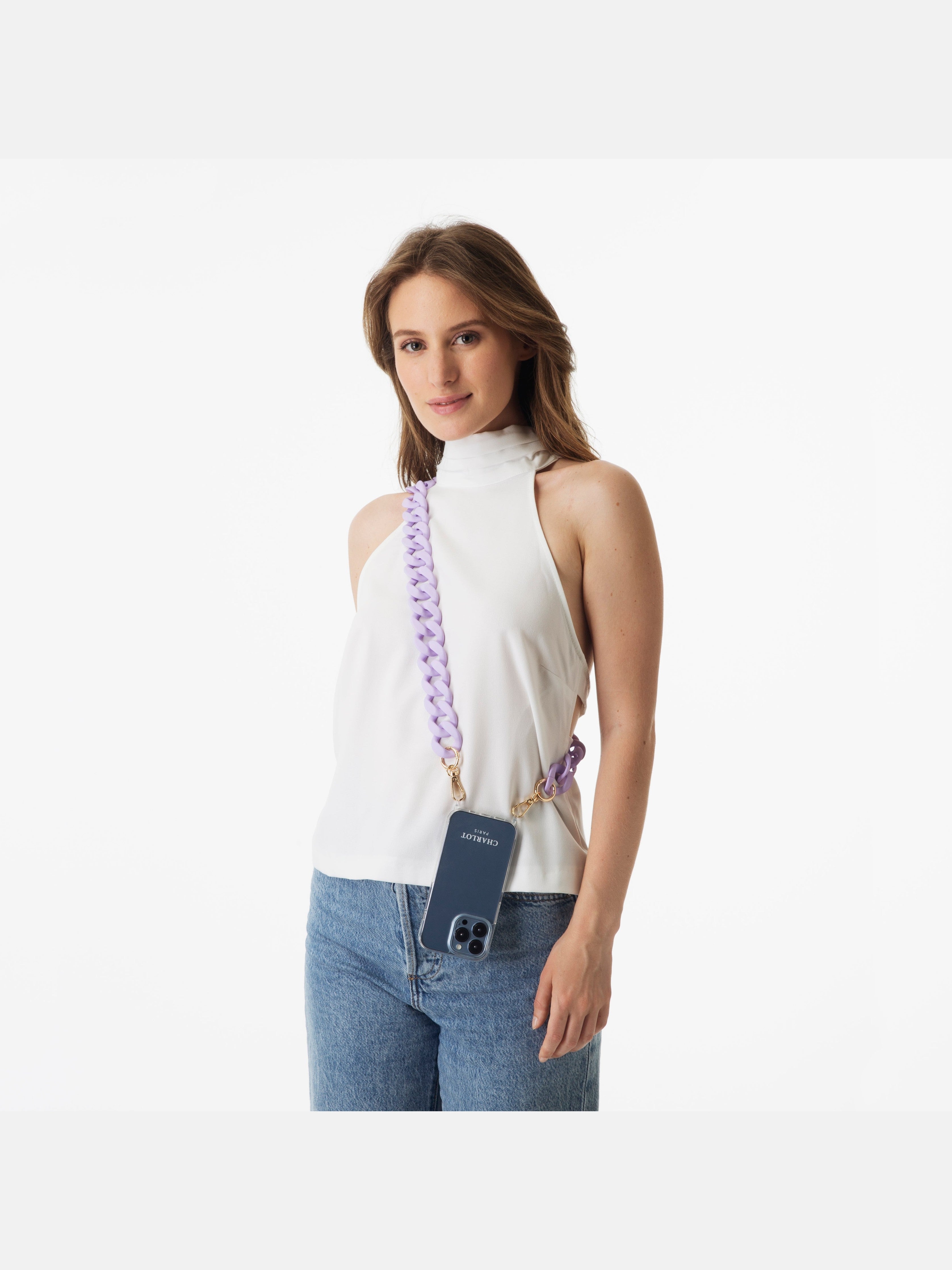 Coque Clear + Chaîne Ella Lavender
