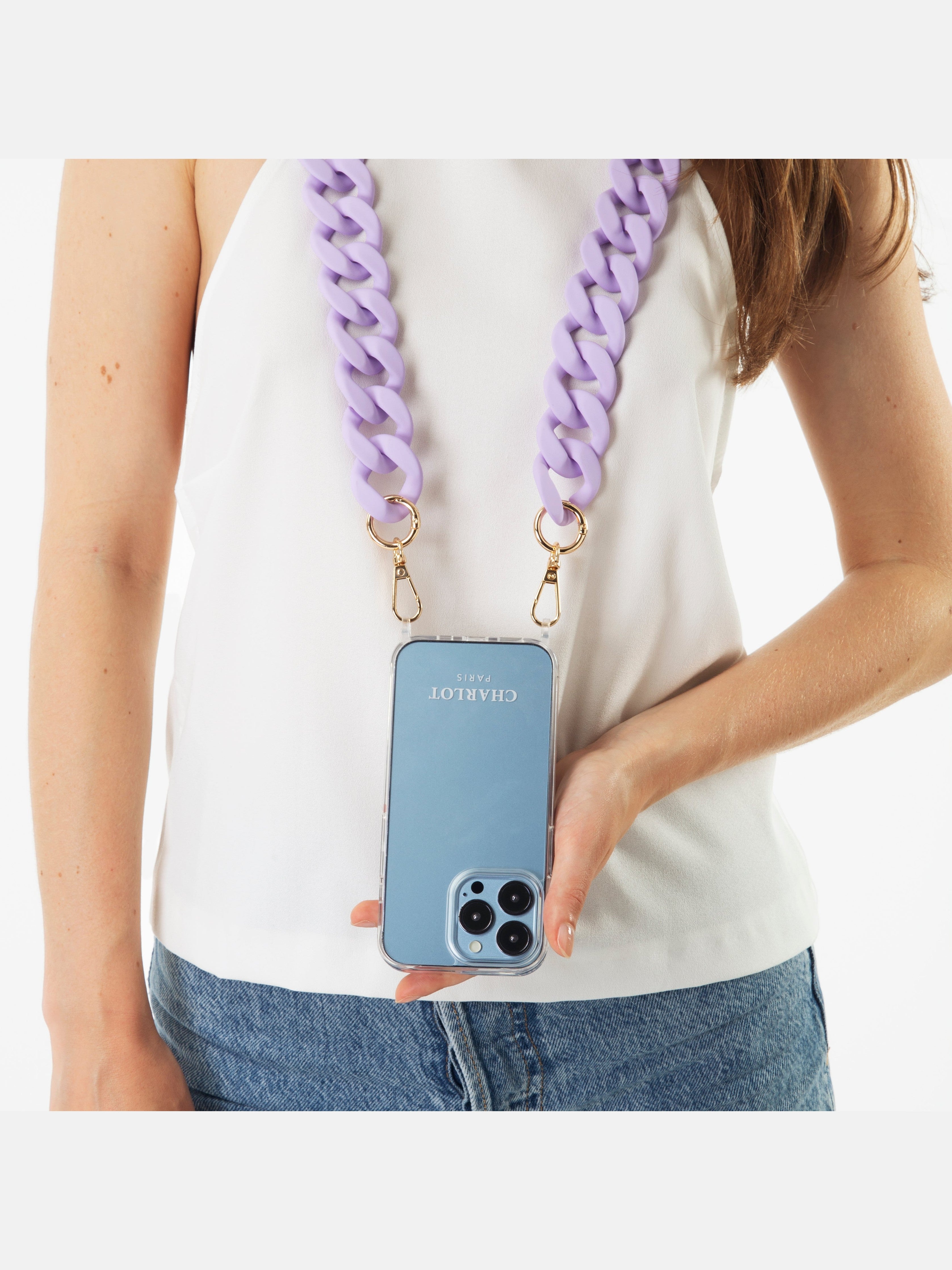 Coque Clear + Chaîne Ella Lavender