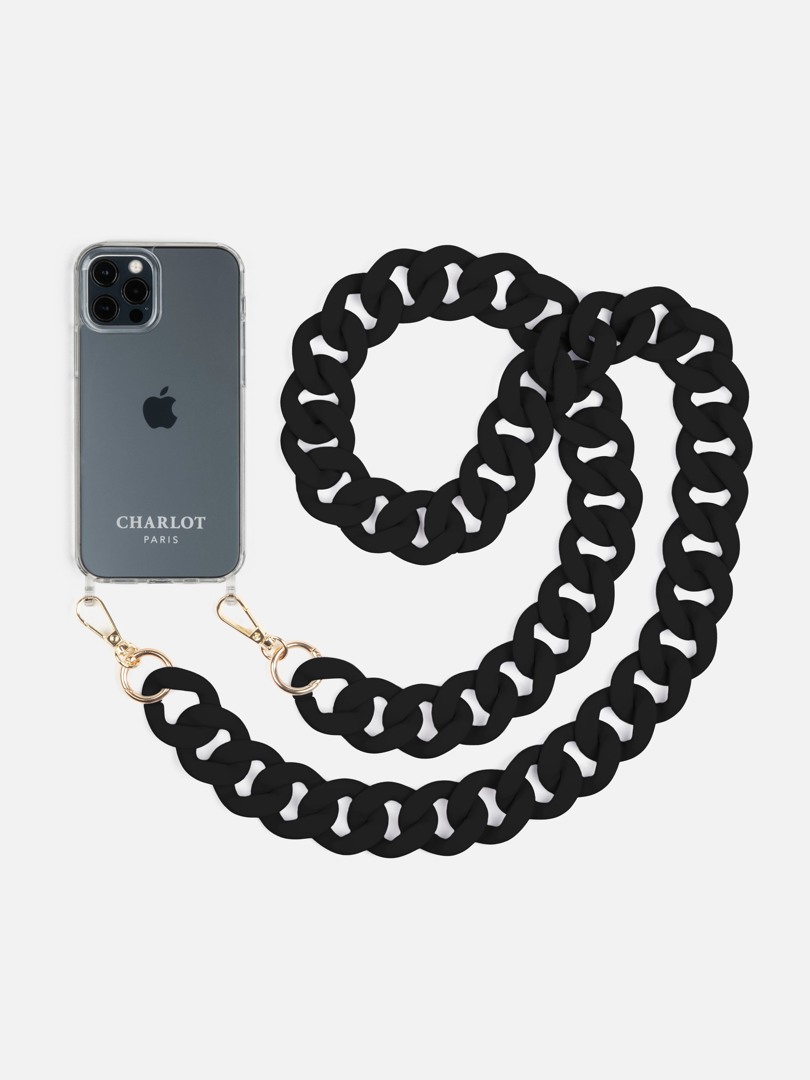 Coque Clear + Chaîne Ella Noire