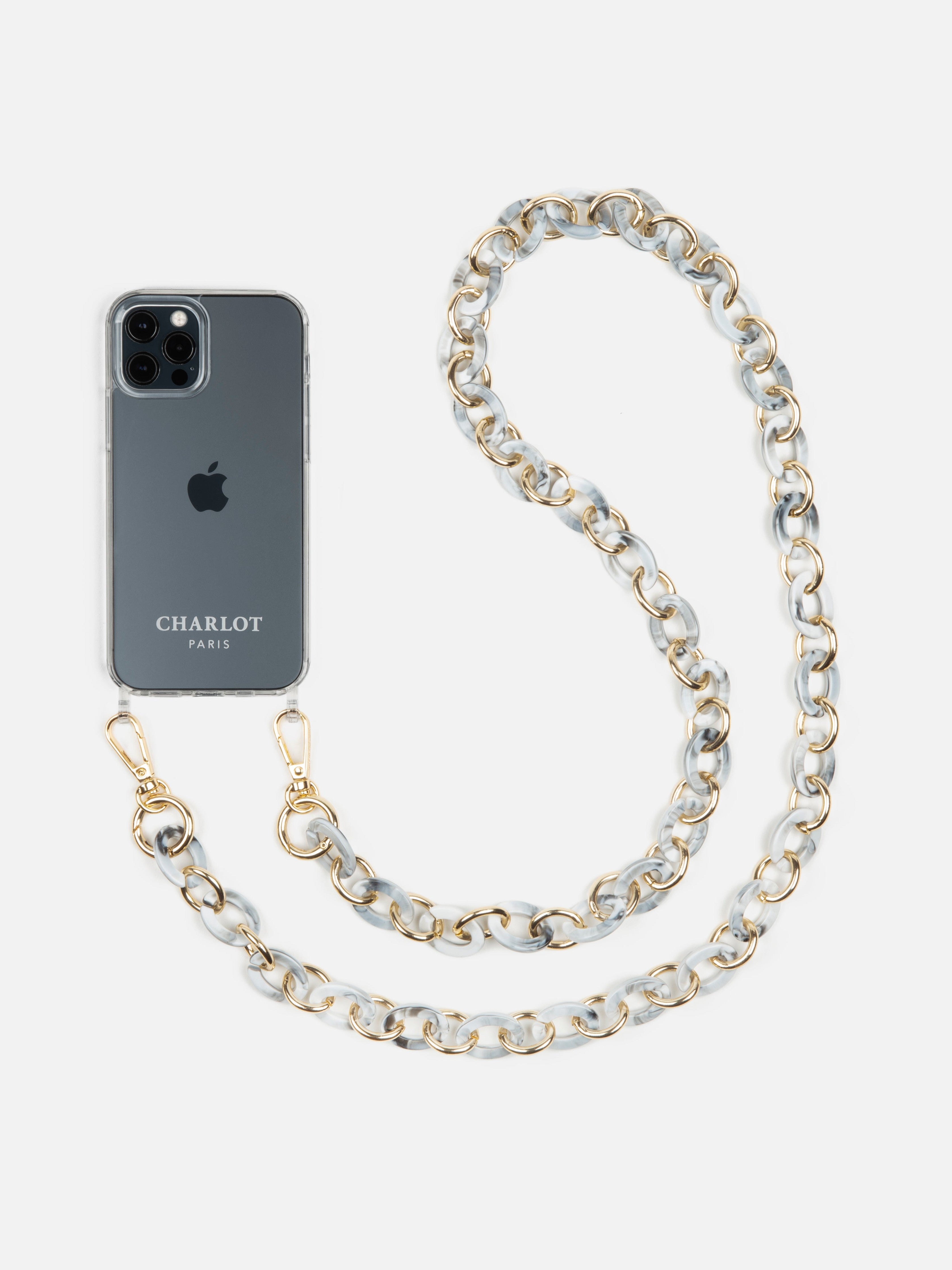 Coque Clear + Chaîne Ora Marbre
