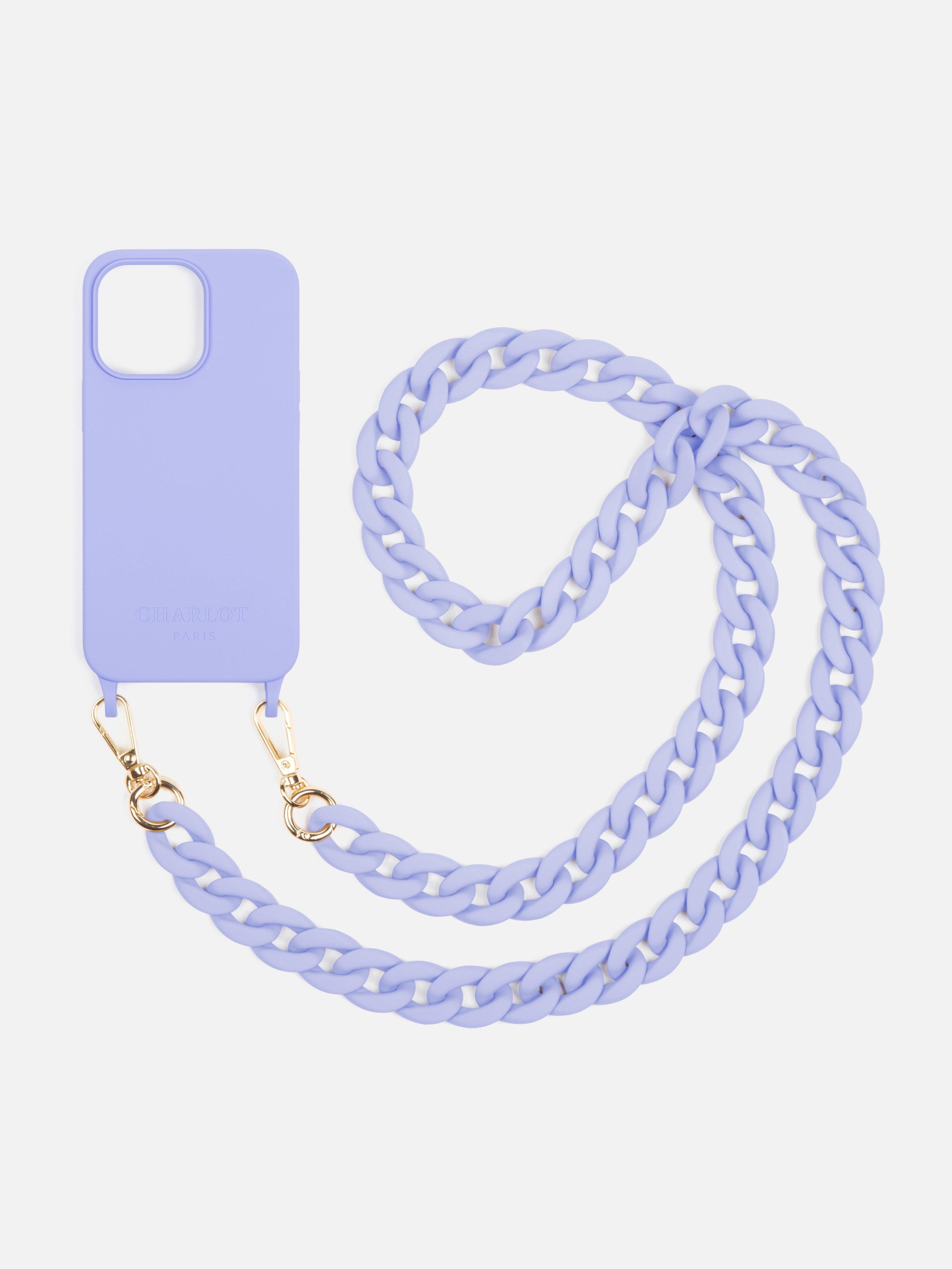 Coque Silicone Lavender + Chaîne Ella Fine