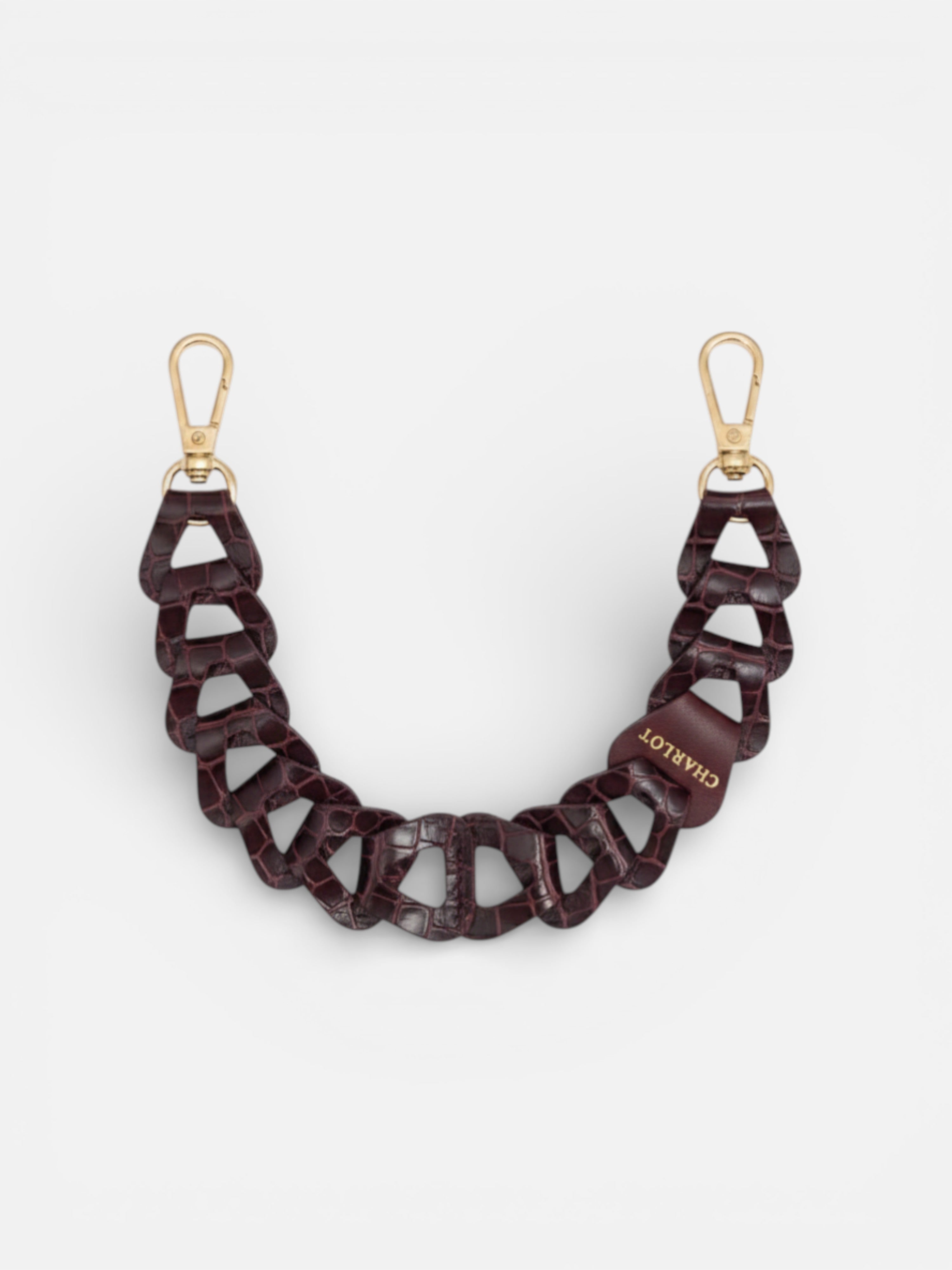 Mel Court Cuir Reptile Bordeaux