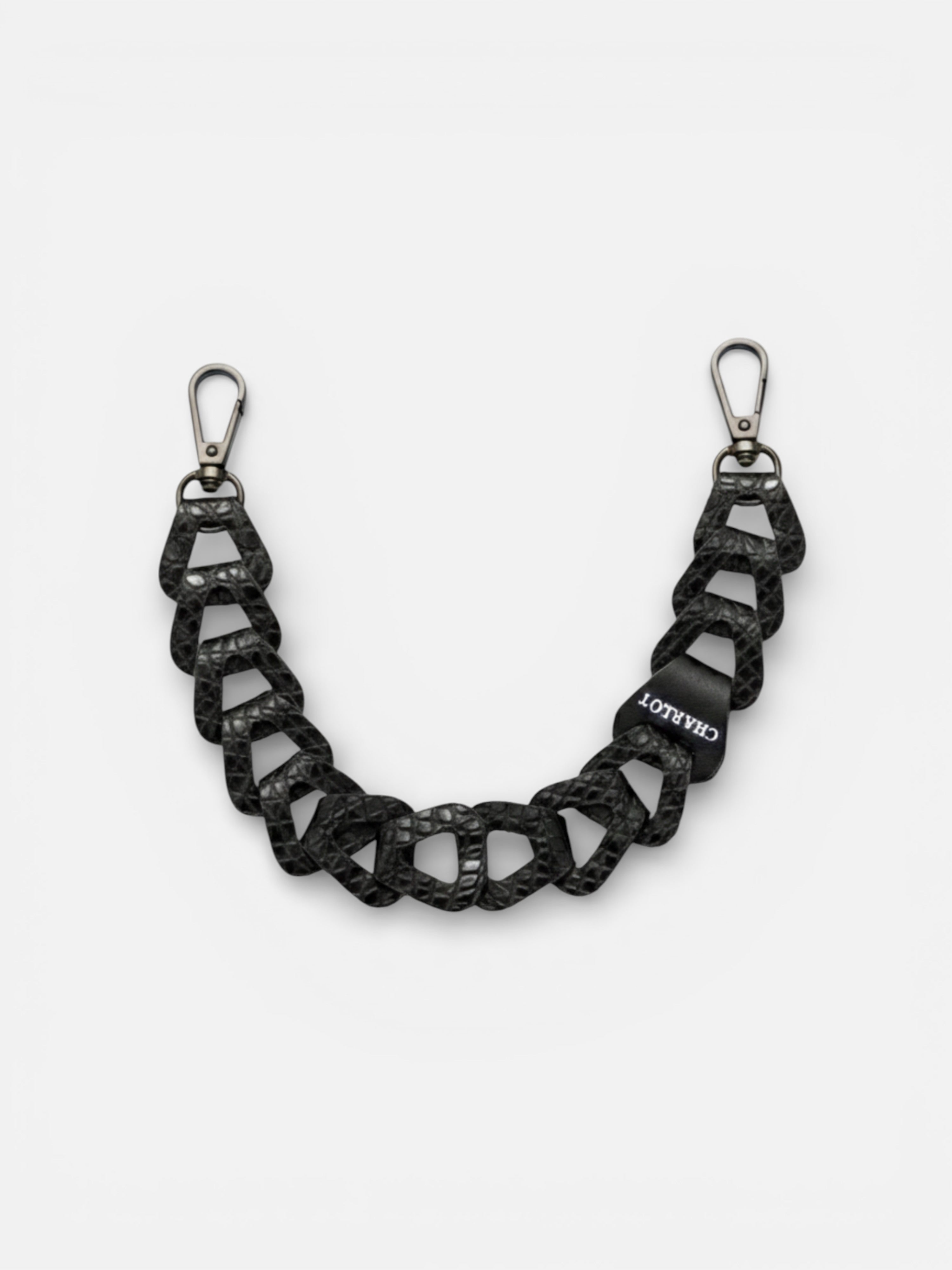 Mel Court Cuir Reptile Noir