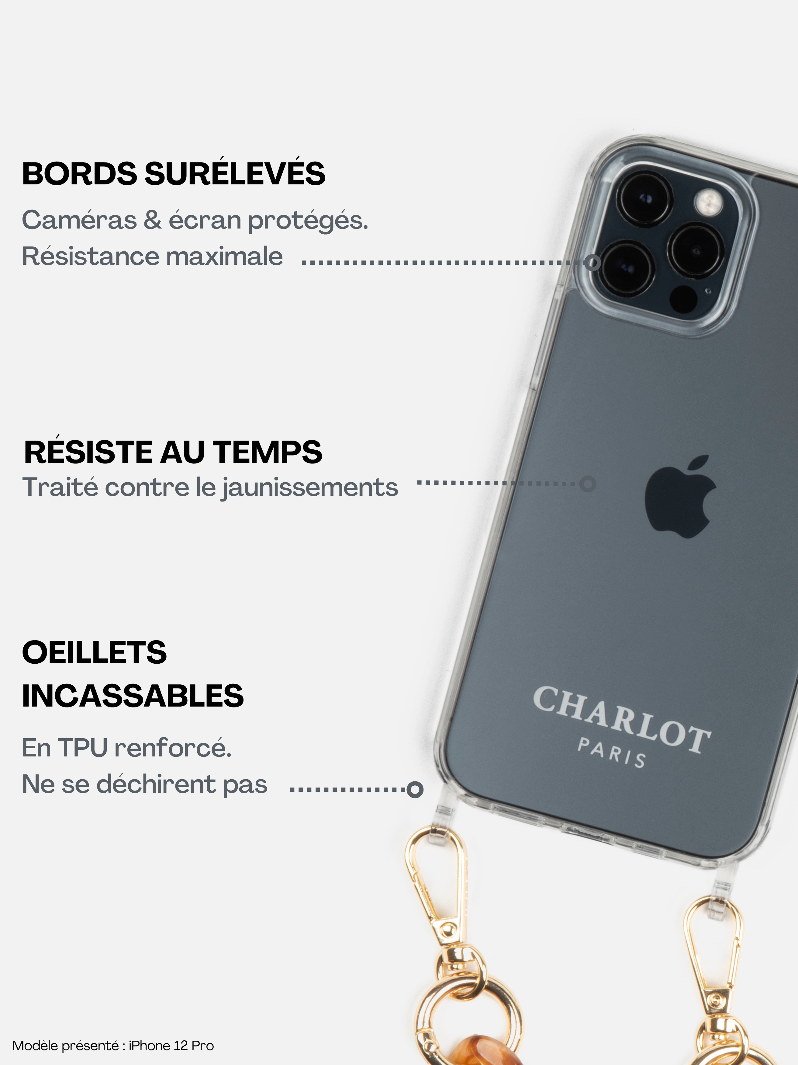 Coque Clear + Chaîne Ava Océan