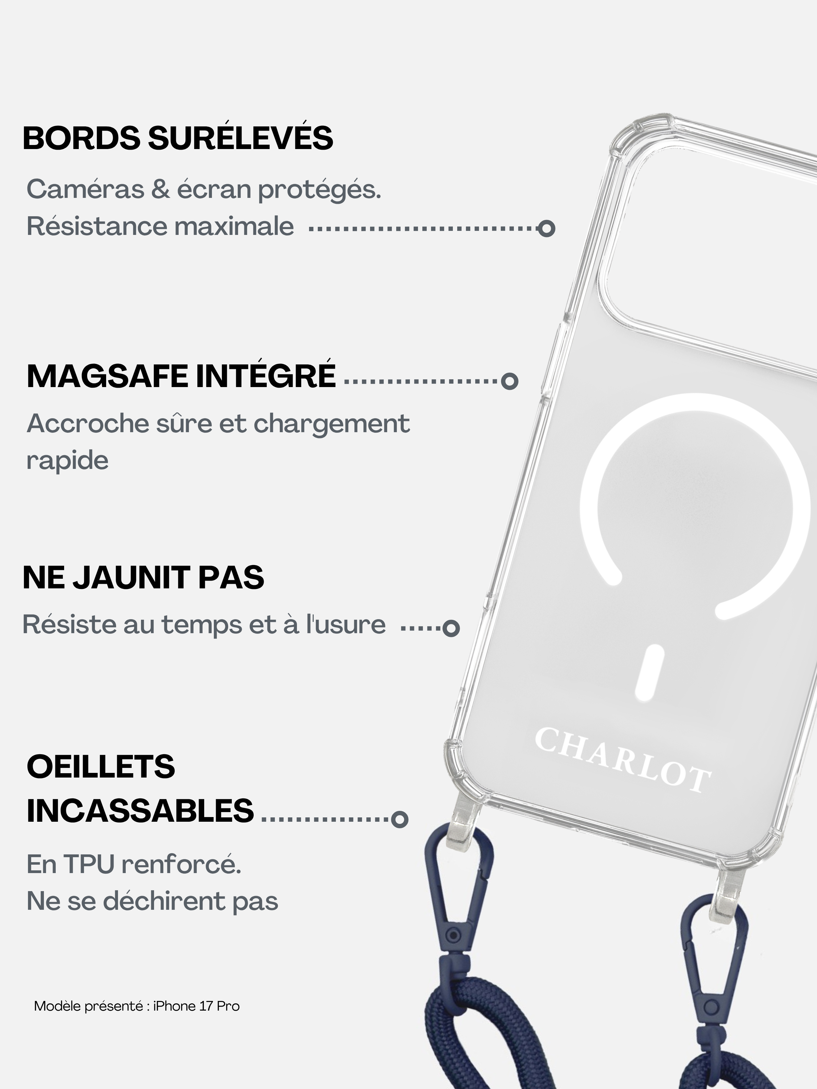 Coque Clear Cordon Magsafe - iPhone