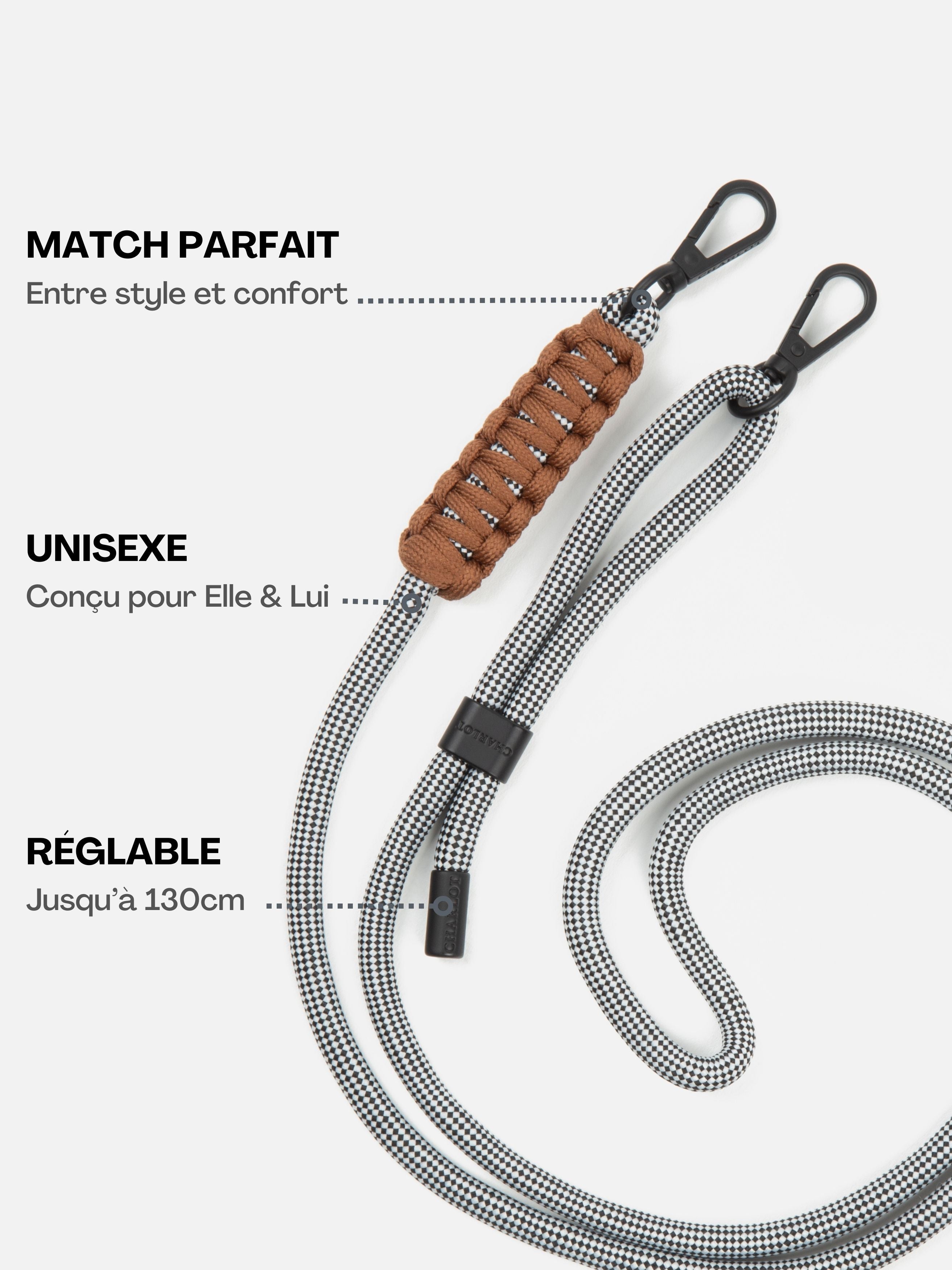 Coque Chocolat + Cordon Elie Vichy