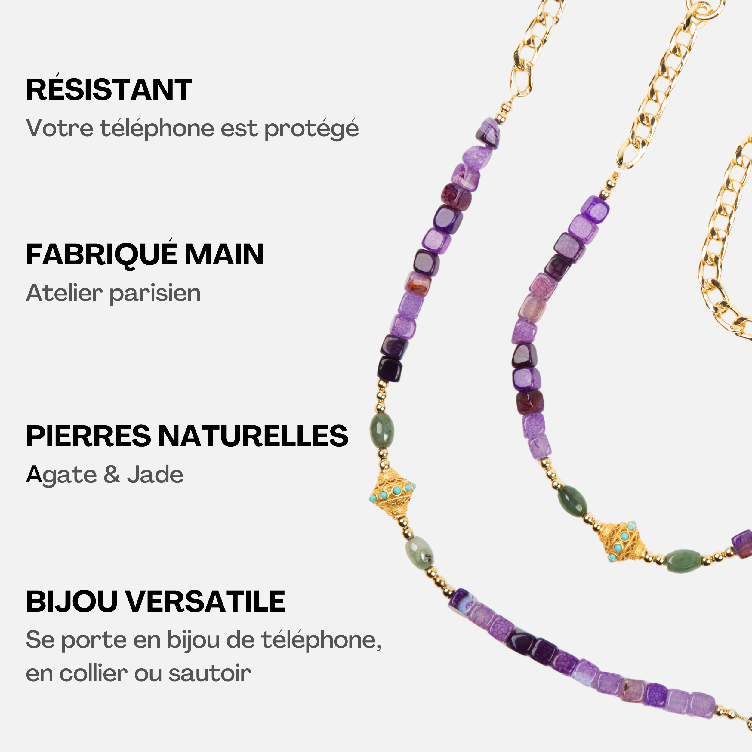 Coque Lavender + Chaîne Collier JUHU Iris