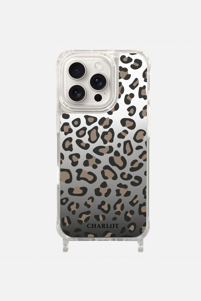 Leopard Print Mirror Cord Case for Magsafe iPhone
