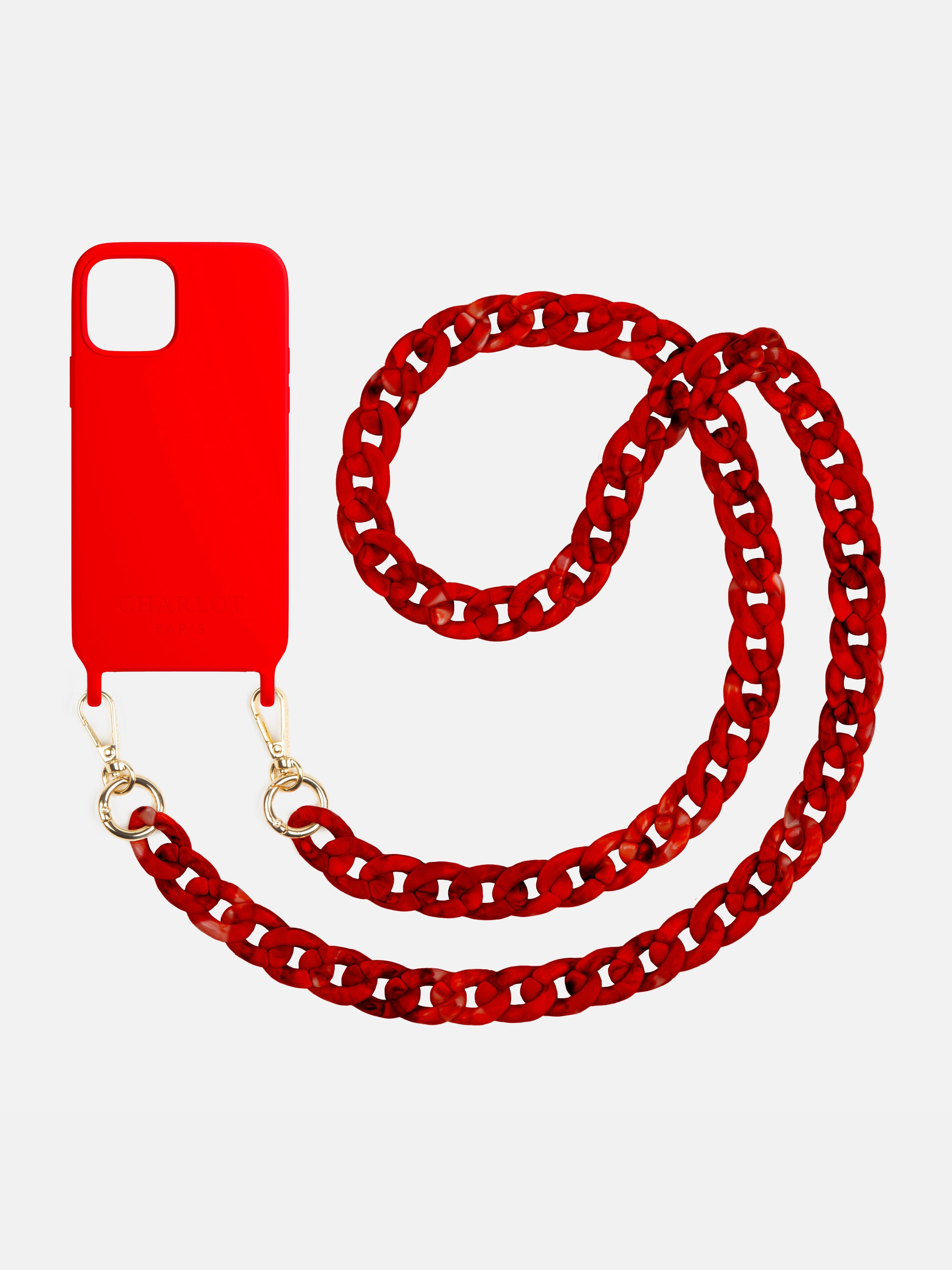 Chaîne Ella Fine Rouge Marbré