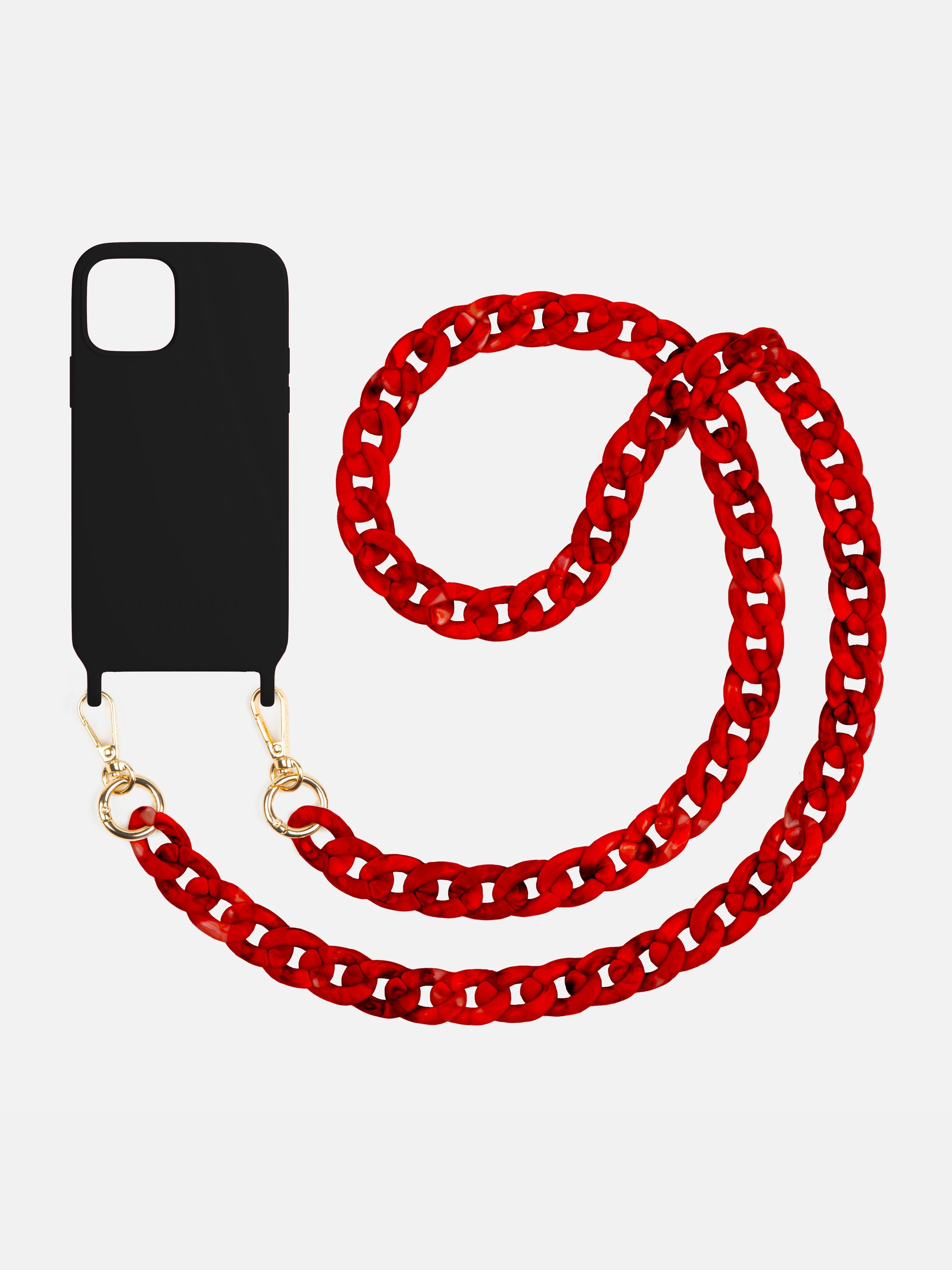 Chaîne Ella Fine Rouge Marbré