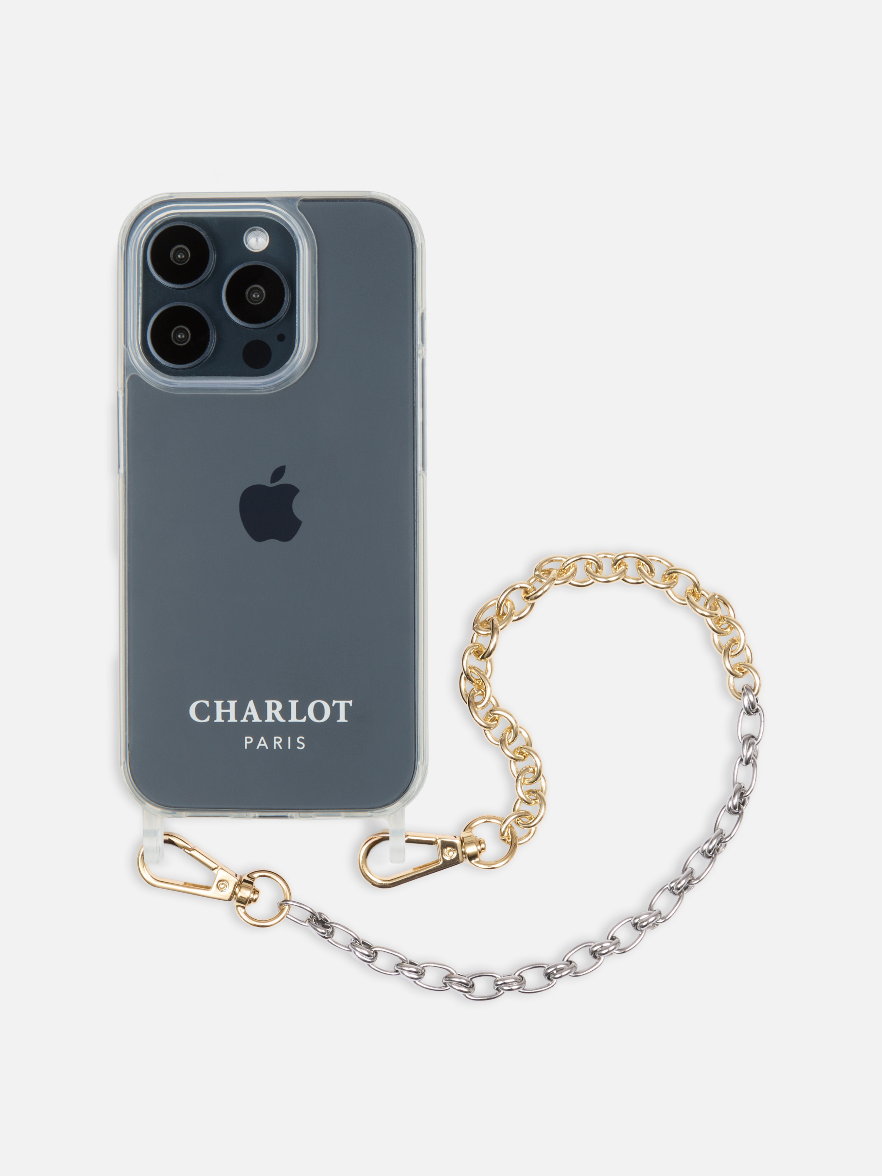 Coque Clear + Chaîne Julia Argent / Doré Courte