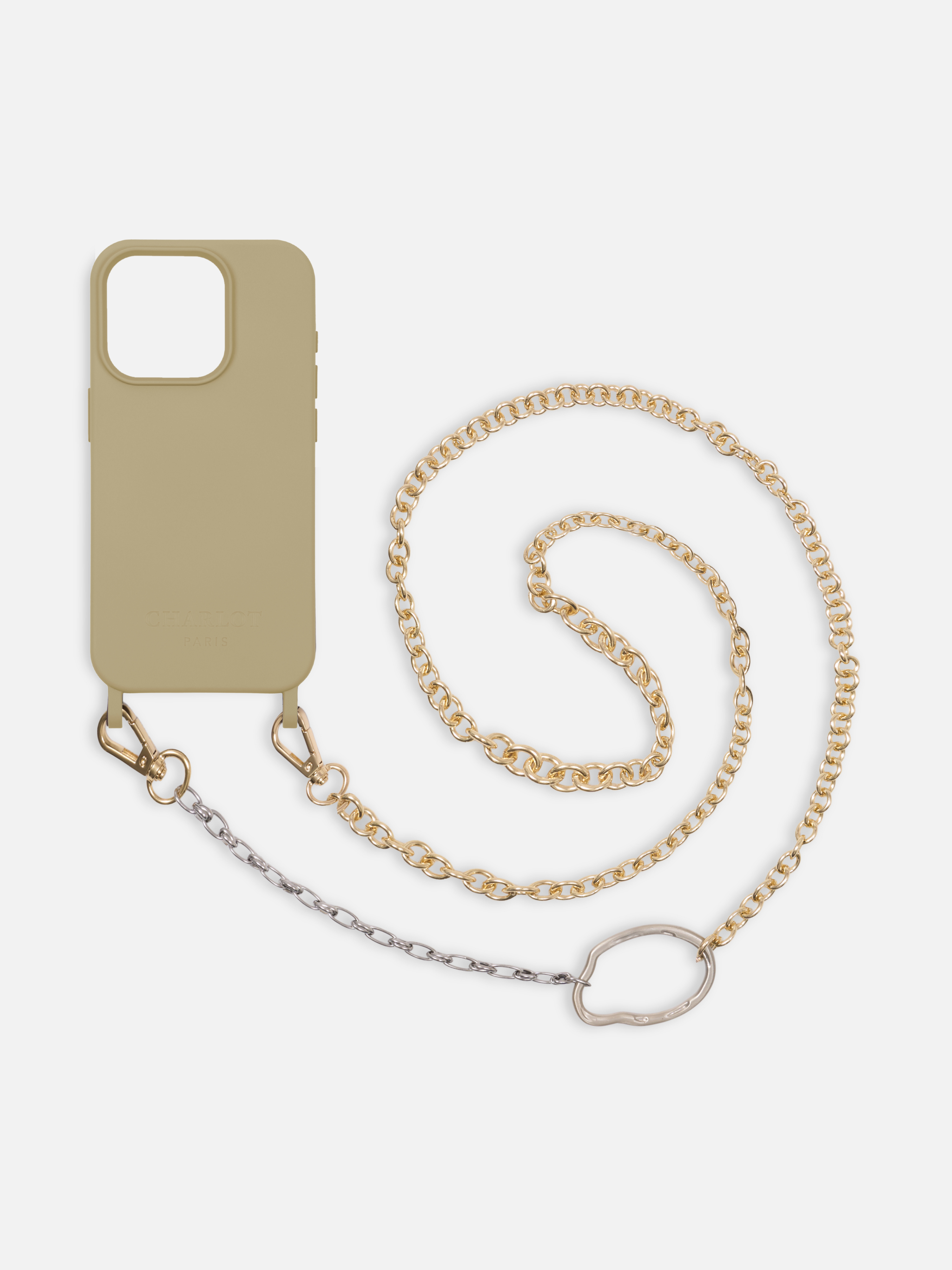Coque Taupe + Chaîne Dalia Or / Argent